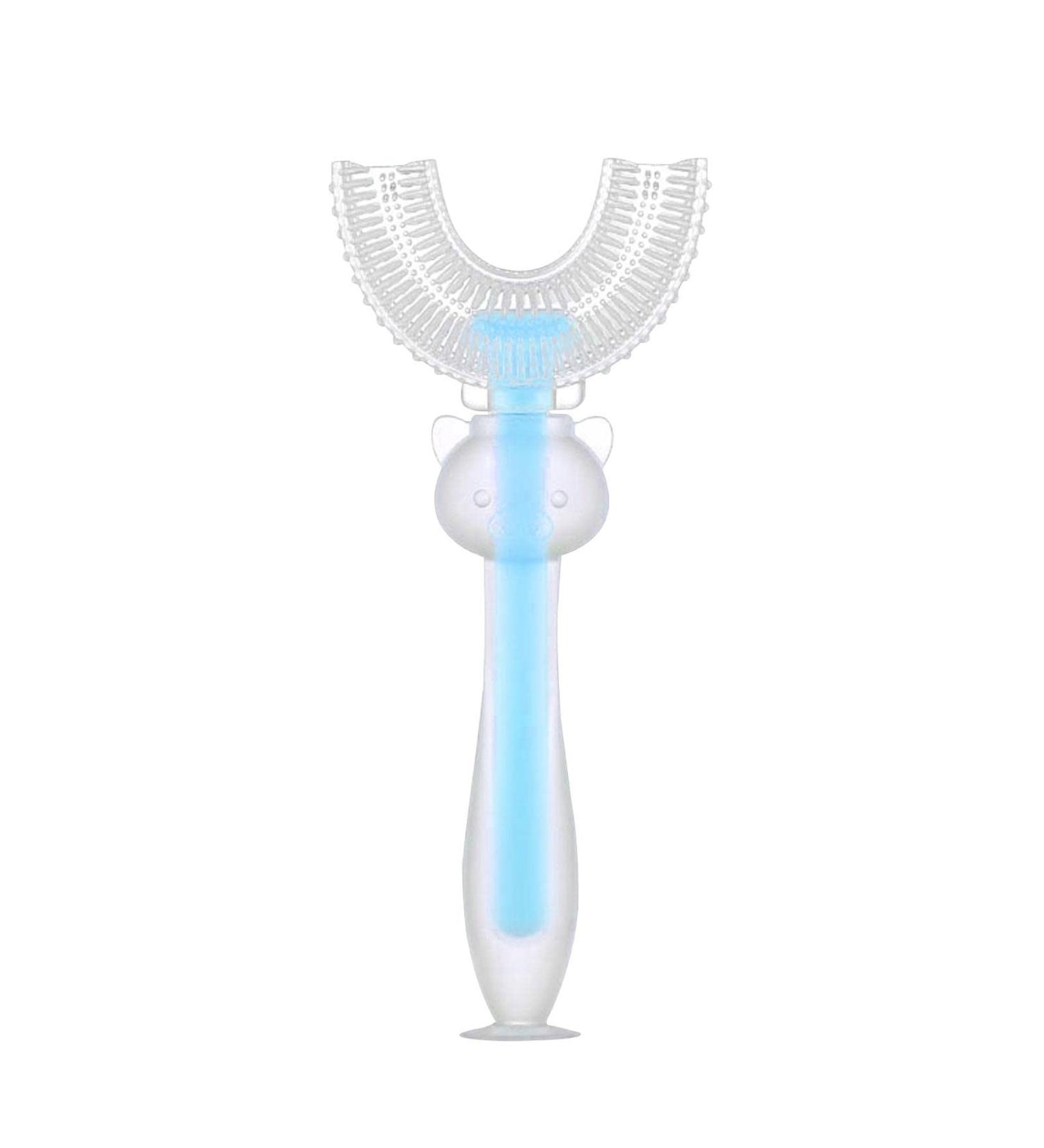 U-Shaped Toothbrush Cute 360 Oral Teeth Cleaning Baby Silicone Toothbrush Brush Cleaning and Care Convenient Toothbrush Oral - Buy Online on GoSupps.com