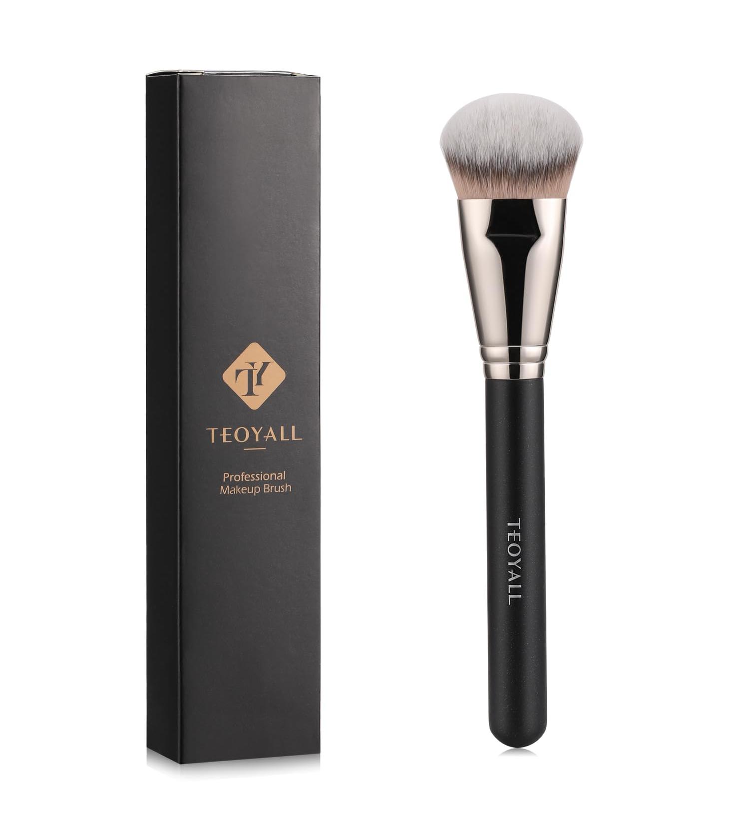 TEOYALL Flat Angled Foundation Brush | Large Dense Kabuki Brush for Liquid Cream & Powder Makeup - Best for Flawless Base Application - Buy Online on GoSupps.com