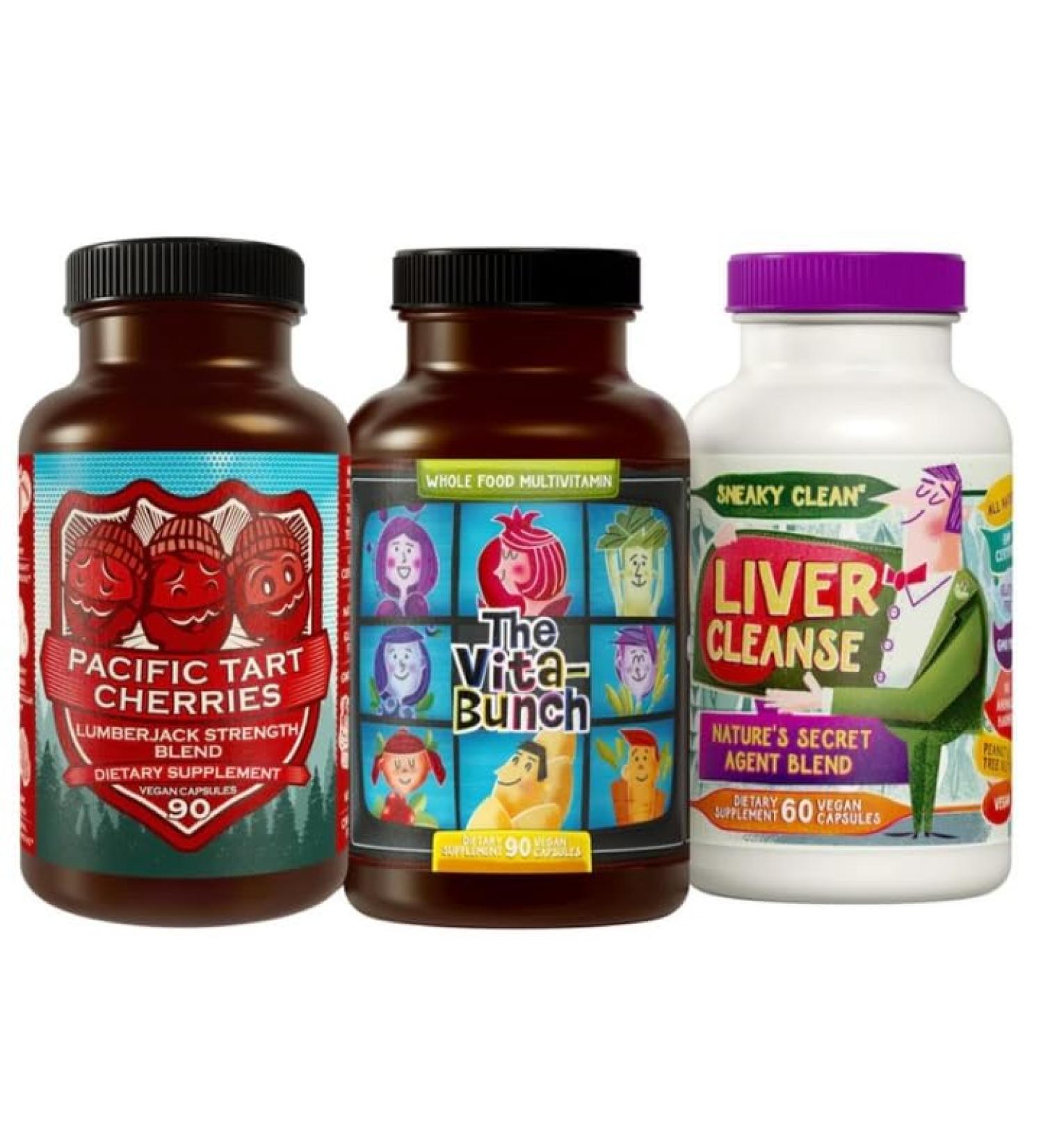 Hippie Farms Multivitamin + Tart Cherry Capsules + Liver Cleanse Bundle - Buy Online on GoSupps.com