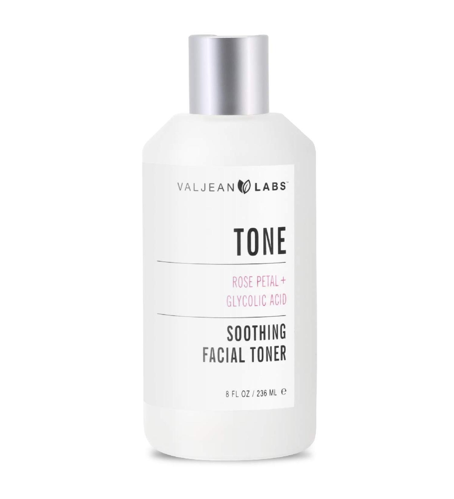 Valjean Labs Rose Petal + Glycolic Acid Facial Toner - Calming, Brightening, Exfoliating (8 oz) - Buy Online on GoSupps.com