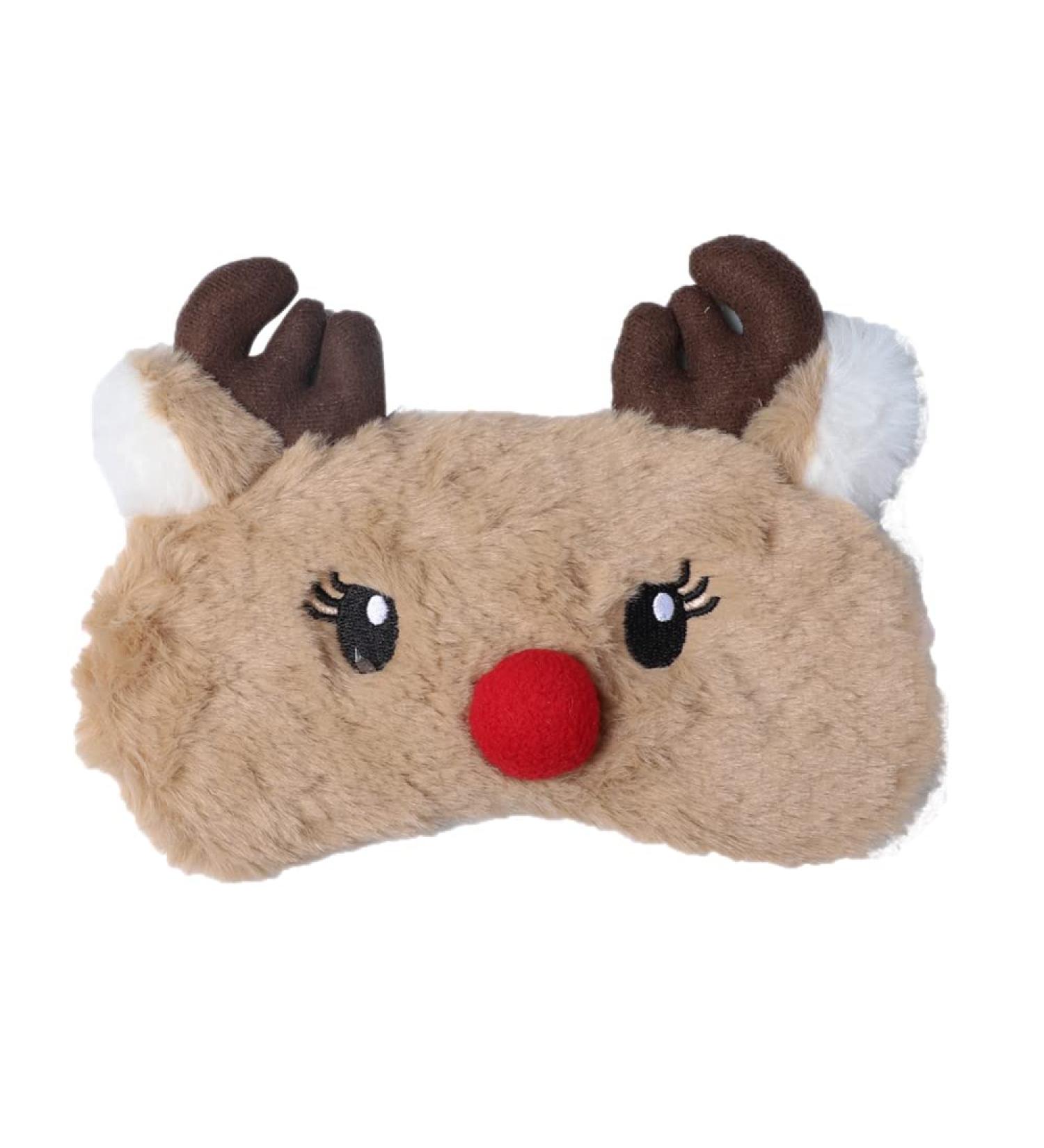 Buy Cute Downy Reindeer Eye Mask - Soft Sleep Mask for Women & Kids | Perfect for Travel & Naps | Lightweight Blindfold with Pressure Relief - Buy Online on GoSupps.com