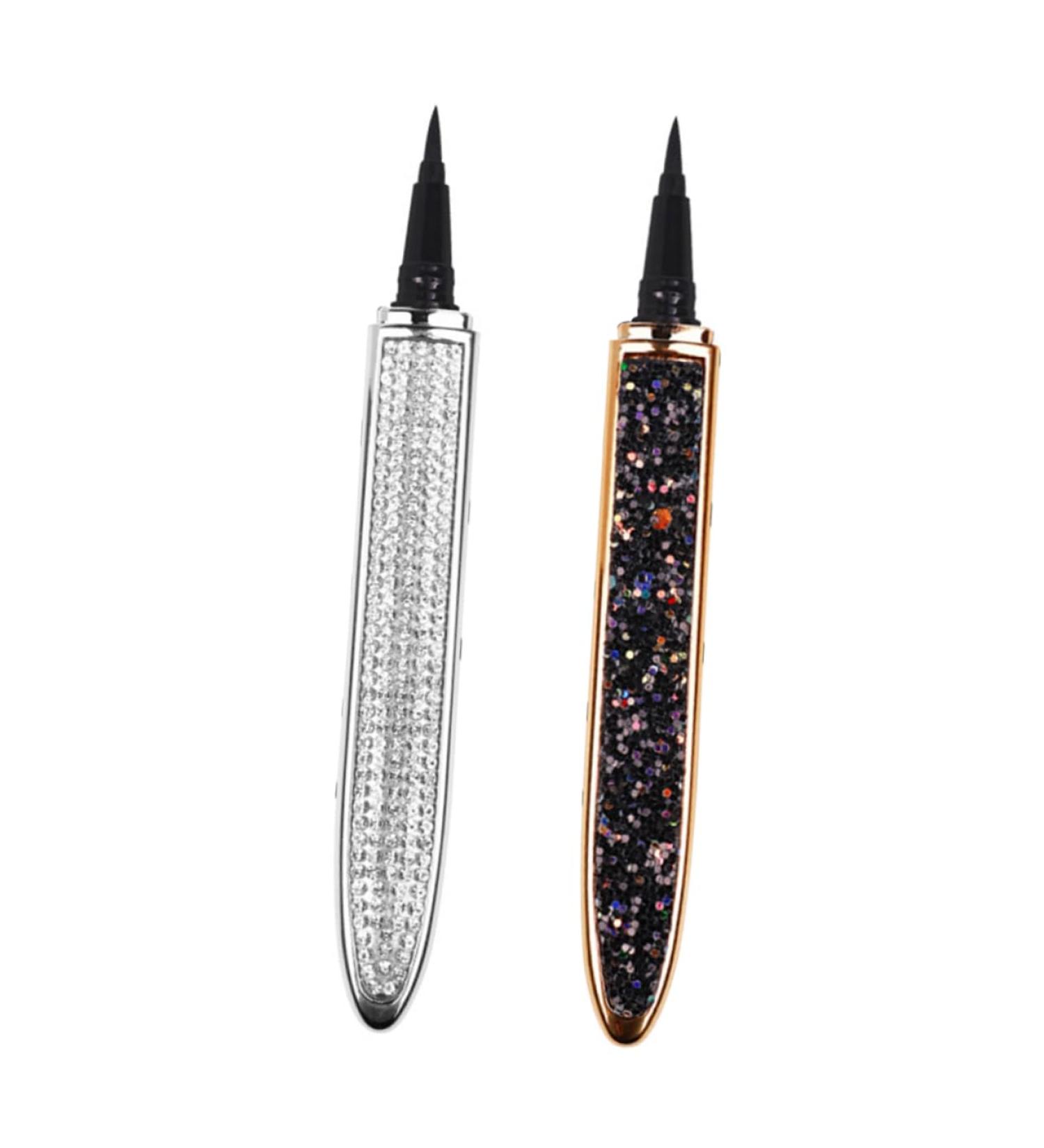 BELLIFFY 2pcs Diamond Eyeliner Liquid Liner Pen Black Eyeliner Women Household Eyeliners Gold Eyeliner Silver 1 count (Pack of 1) Black - Buy Online on GoSupps.com