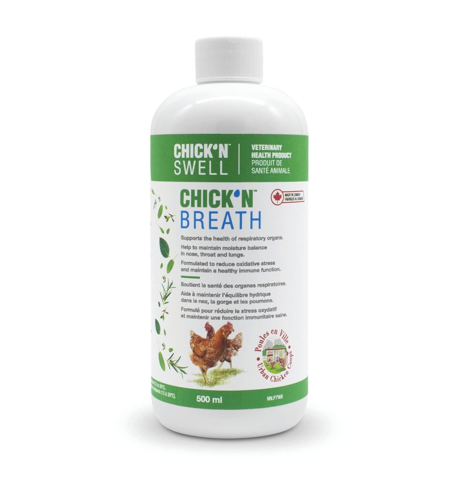 Chicken Birds and Poultry Respiratory Support -Chick'n Breath- for Poultry of All Ages - Supports Respiratory Organs. 500 ml- Made in Canada. - Buy Online on GoSupps.com