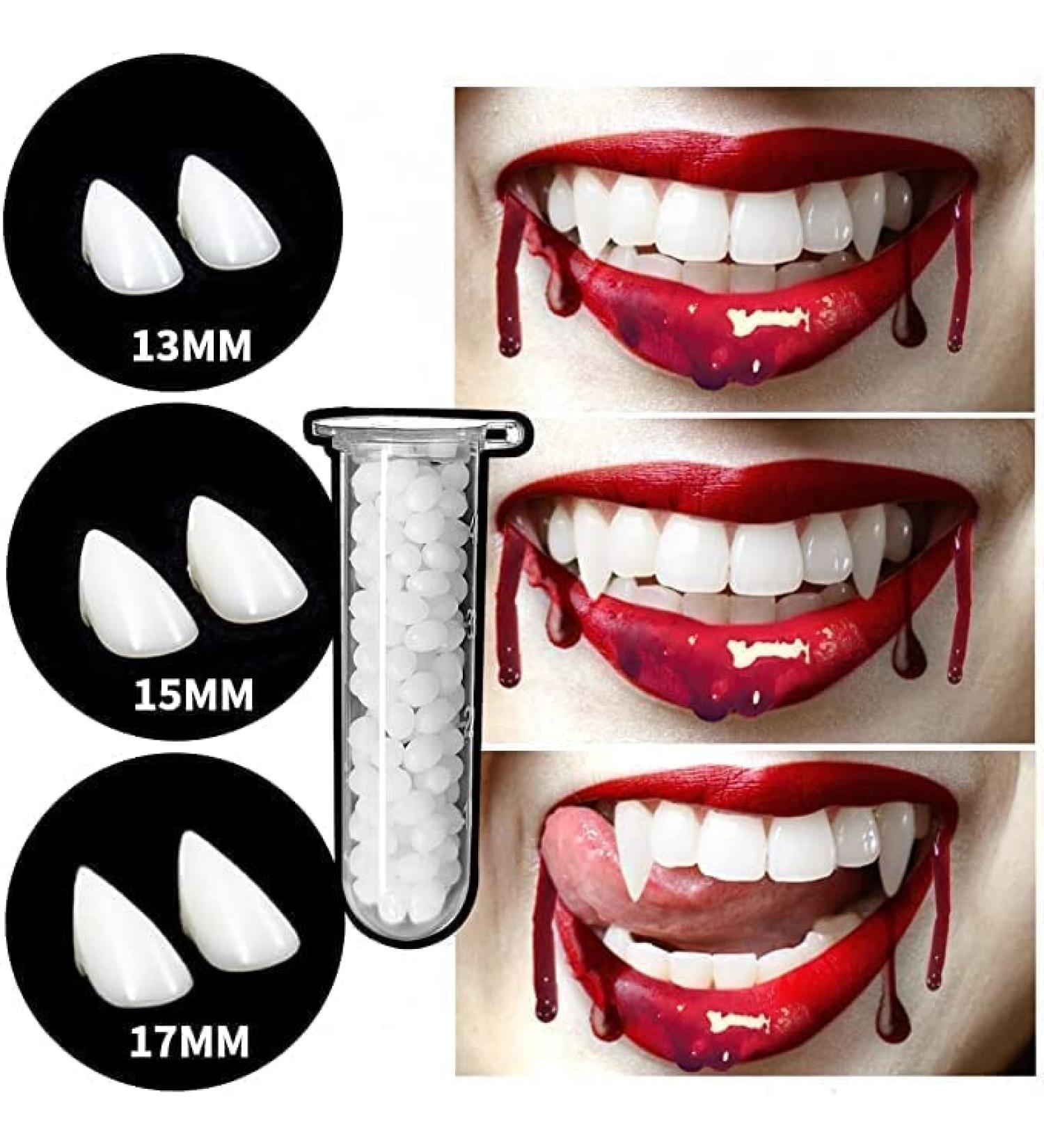 Zriklampolis 6 Pairs Halloween Vampire Teeth - White Resin Cosplay False Props - Masquerade Gifts (13mm, 15mm, 17mm) - Buy Online on GoSupps.com