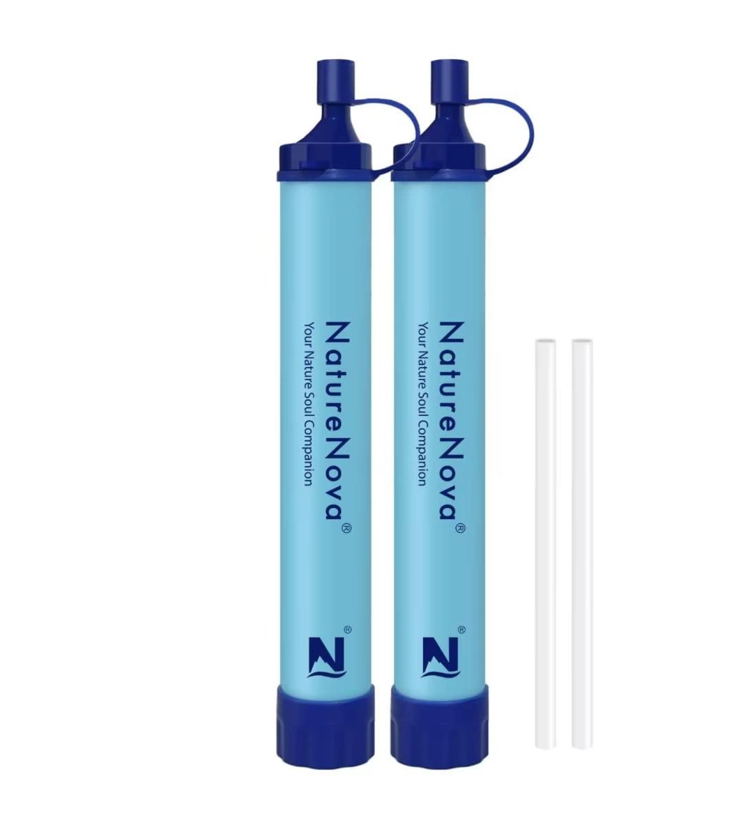 Outdoor Portable Personal Water Filter Straw - 2 Pack for Emergency Survival Gear, Hiking, Camping, Hunting & Travel - Buy Online on GoSupps.com
