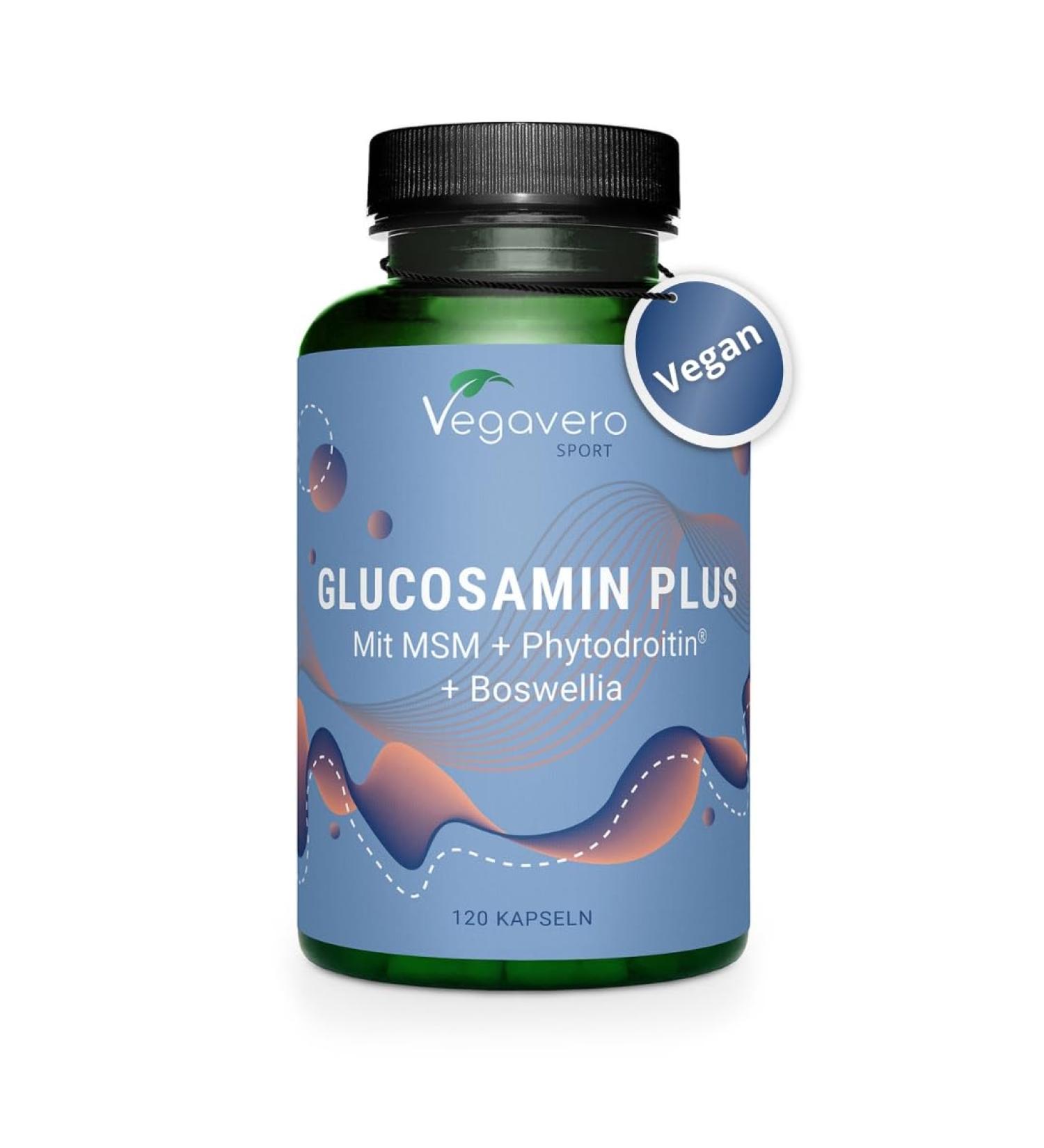 Glucosamine 1000 mg | With Chondroitin Vegan MSM Boswellia | Unique: The Only Vegan | Joint Bread | 120 Capsules | No Additives | Vegavero  - Buy Online on GoSupps.com