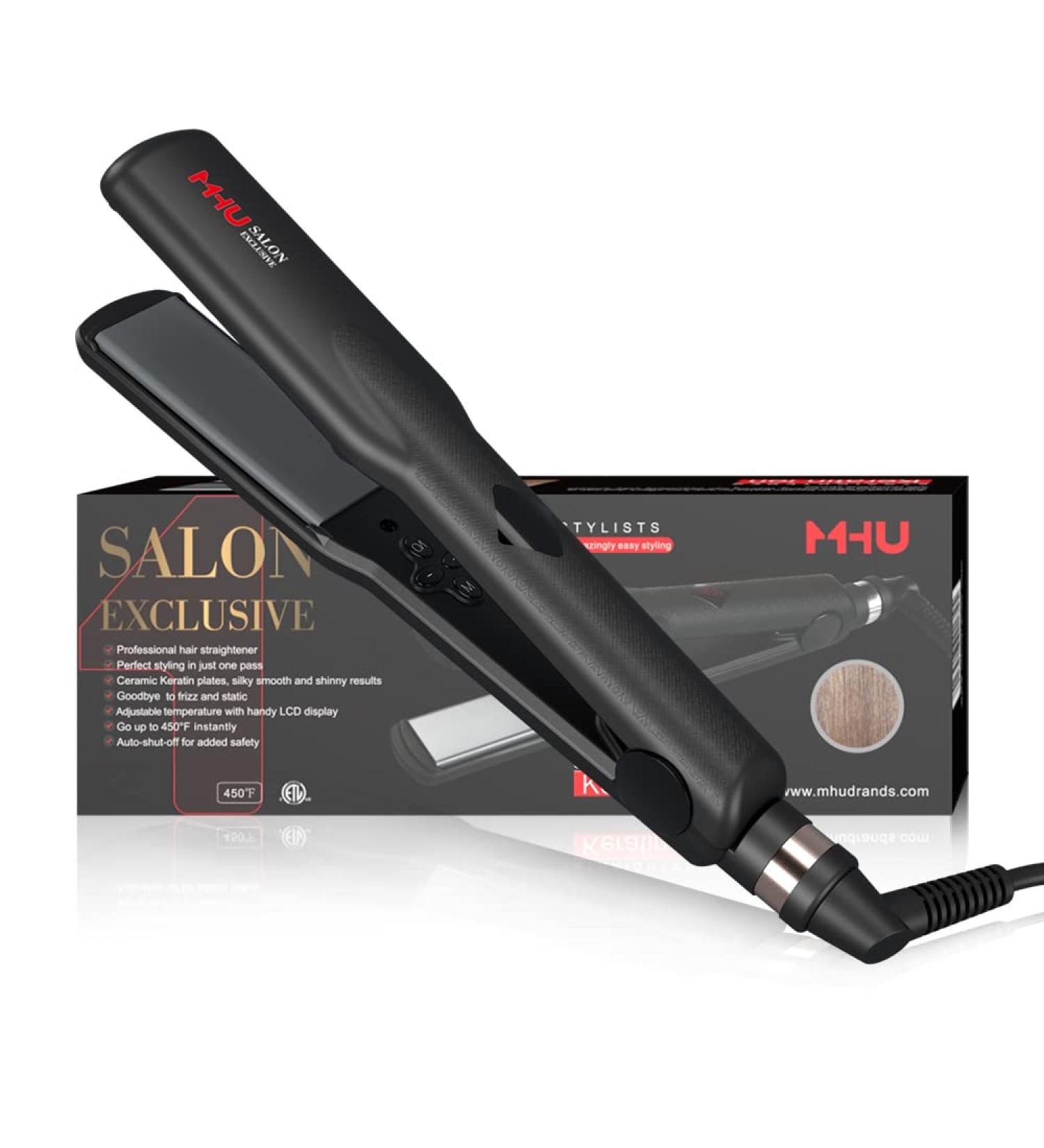 Professional Hair Straightener 2 in 1 Dual Voltage Curling Iron - Ceramic Ionic Flat Iron with Floating Plates Digital Display & Auto Shut Off - Global Shipping Available - Buy Online on GoSupps.com