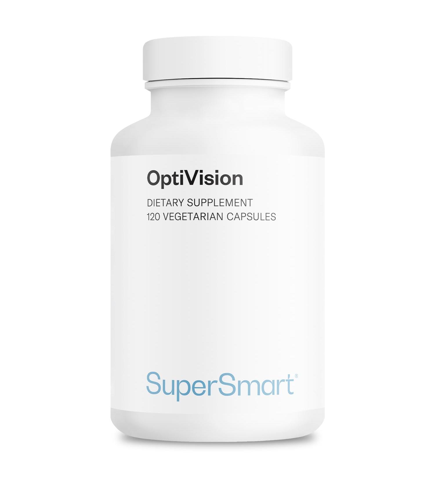 Supersmart - OptiVision (Advanced Formula) - with Bilberry Extract, Black Currant, Lutein, Zeaxanthin, Astaxanthin - Eyes Supplement | Non-GMO & Gluten Free - 120 Vegetarian Capsules - Buy Online on GoSupps.com