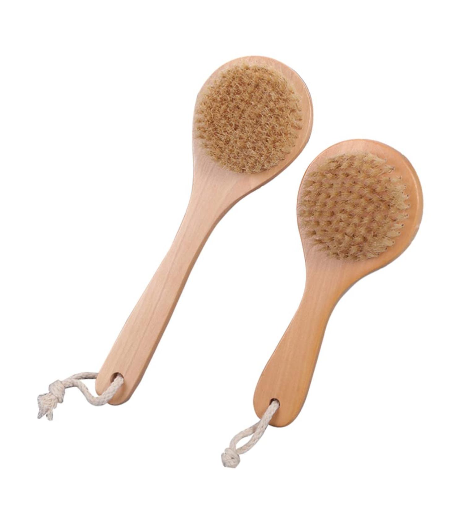 Beaupretty Wooden Bath Brushes 2Pcs - Body Wash Scrubber & Massager Tool - Buy Online on GoSupps.com