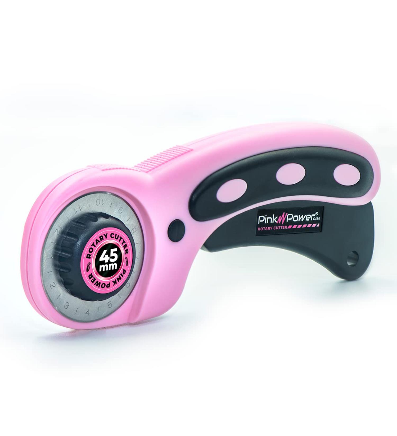Pink Power Fabric Rotary Cutter Set - 45mm Sewing & Quilting Blade with Ergonomic Handle for Crafting and Scrapbooking - Buy Online on GoSupps.com