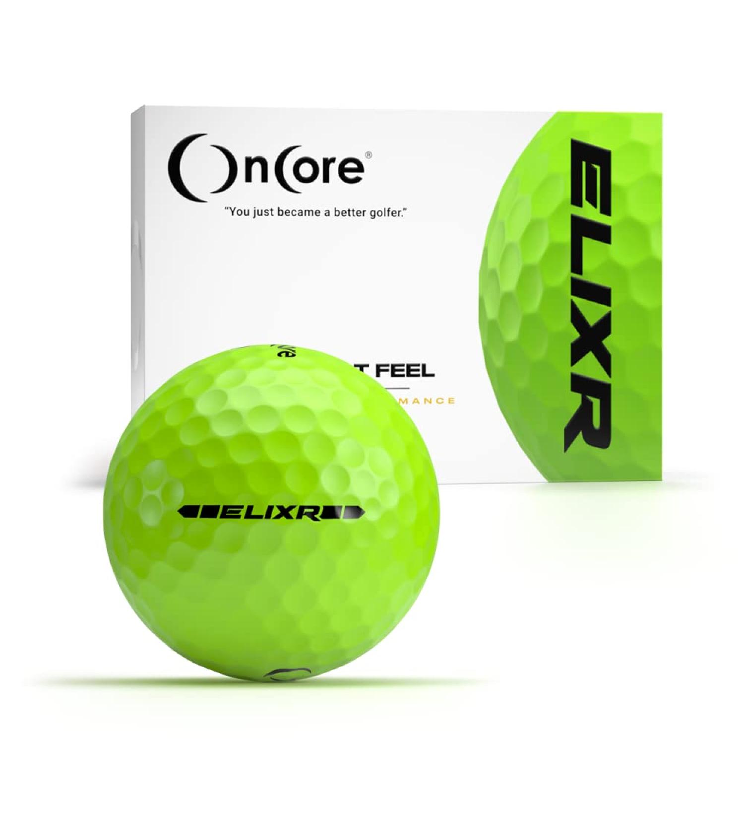 ONCORE GOLF 2020 ELIXR Tour Ball - High Performance Golf Balls | 12 Premium Balls Lime Green - Buy Online on GoSupps.com