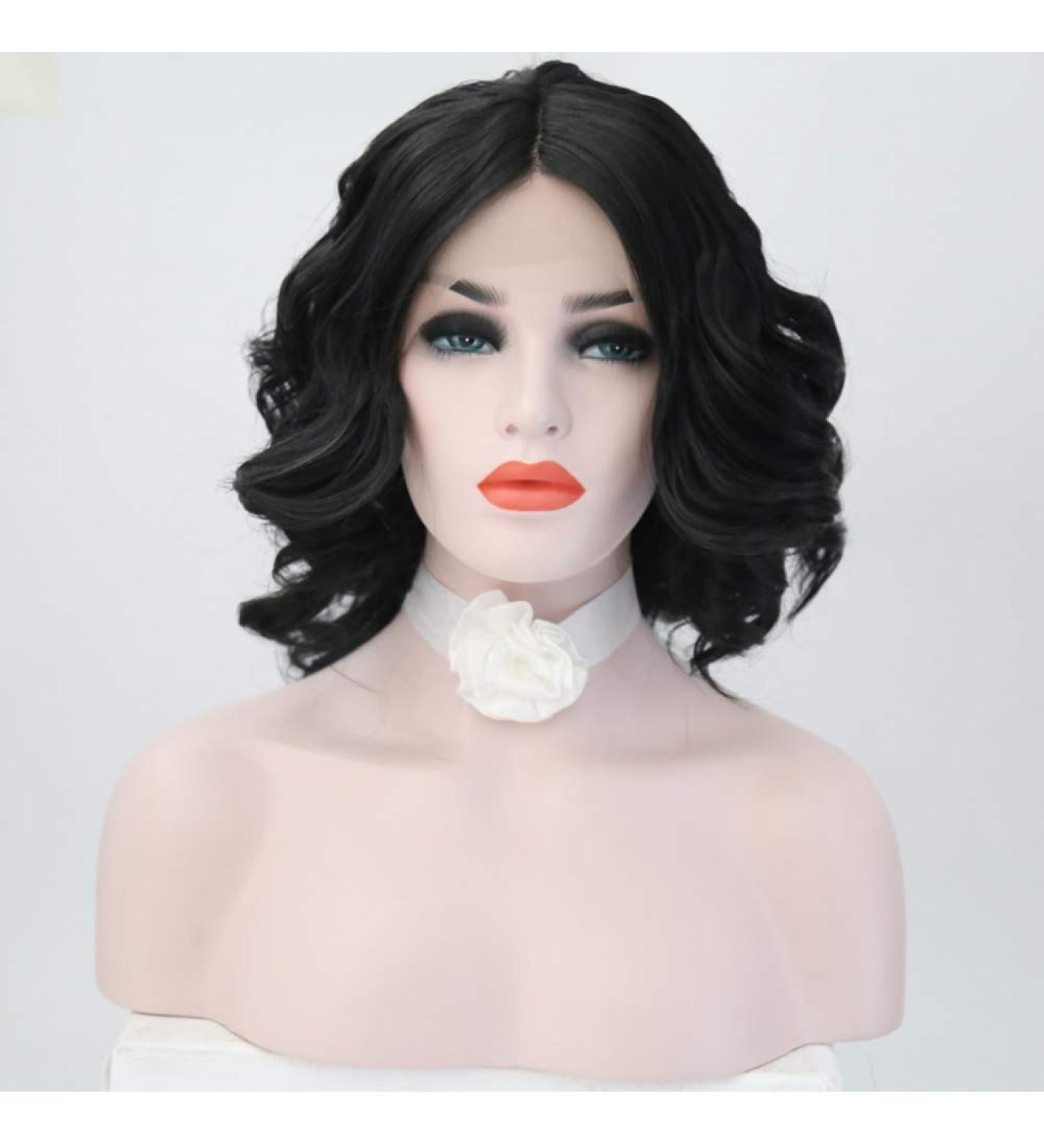 SHIYID Black Lace Front Wig - Short Wavy Heat Resistant Synthetic Hair for Women - Shop Now! - Buy Online on GoSupps.com