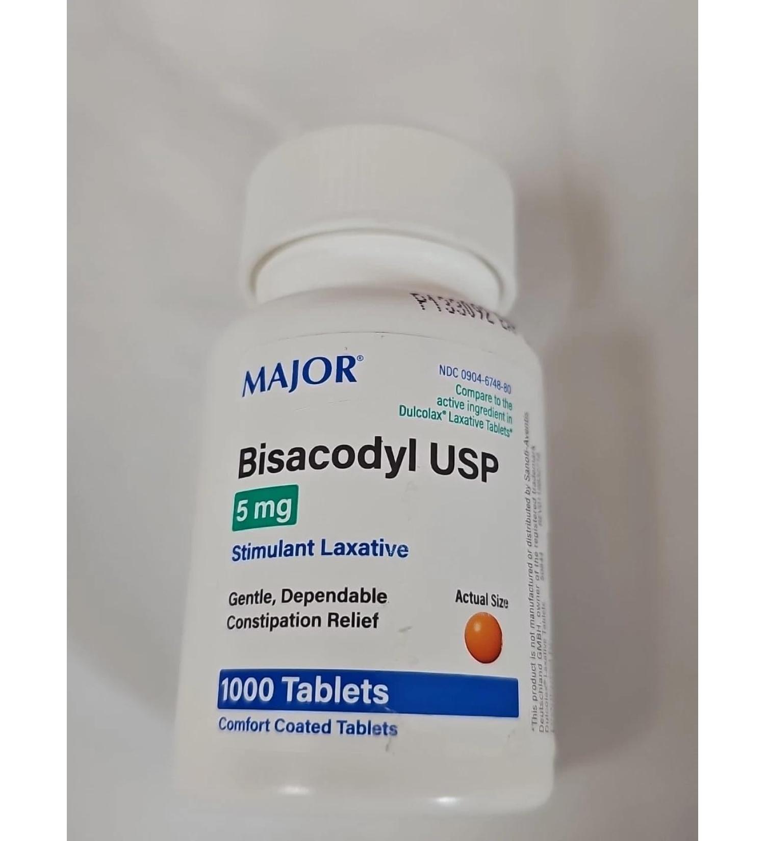 Major Bisacodyl Stimulant Laxative 1000 Enteric Coated Tablets Each (Pack of 3)