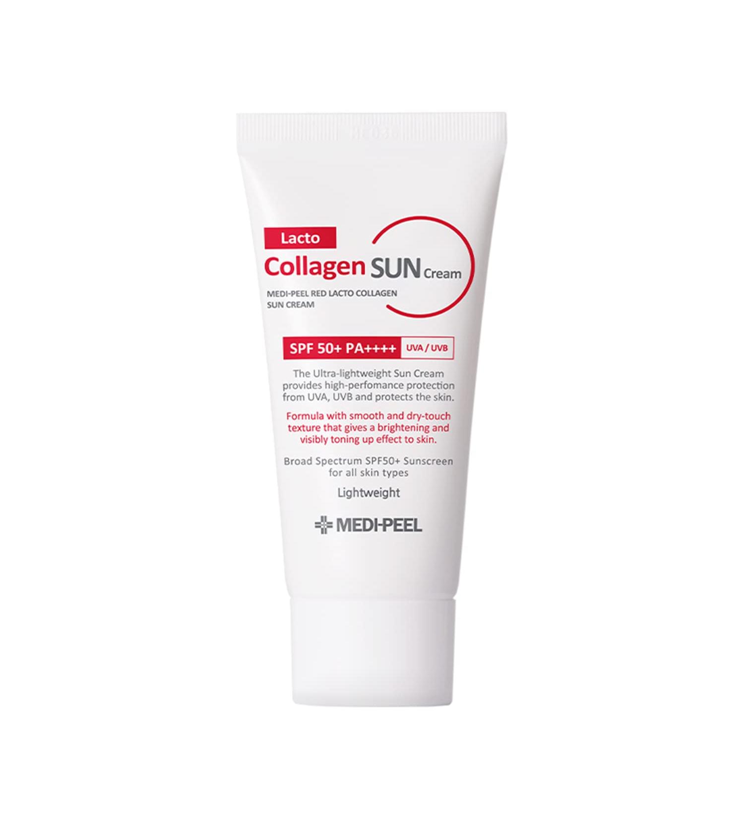 MEDI-PEEL Red Lacto Collagen Sun Cream SPF50 PA++++ 50ml - Non-Greasy Korean Sunscreen - Buy Online on GoSupps.com