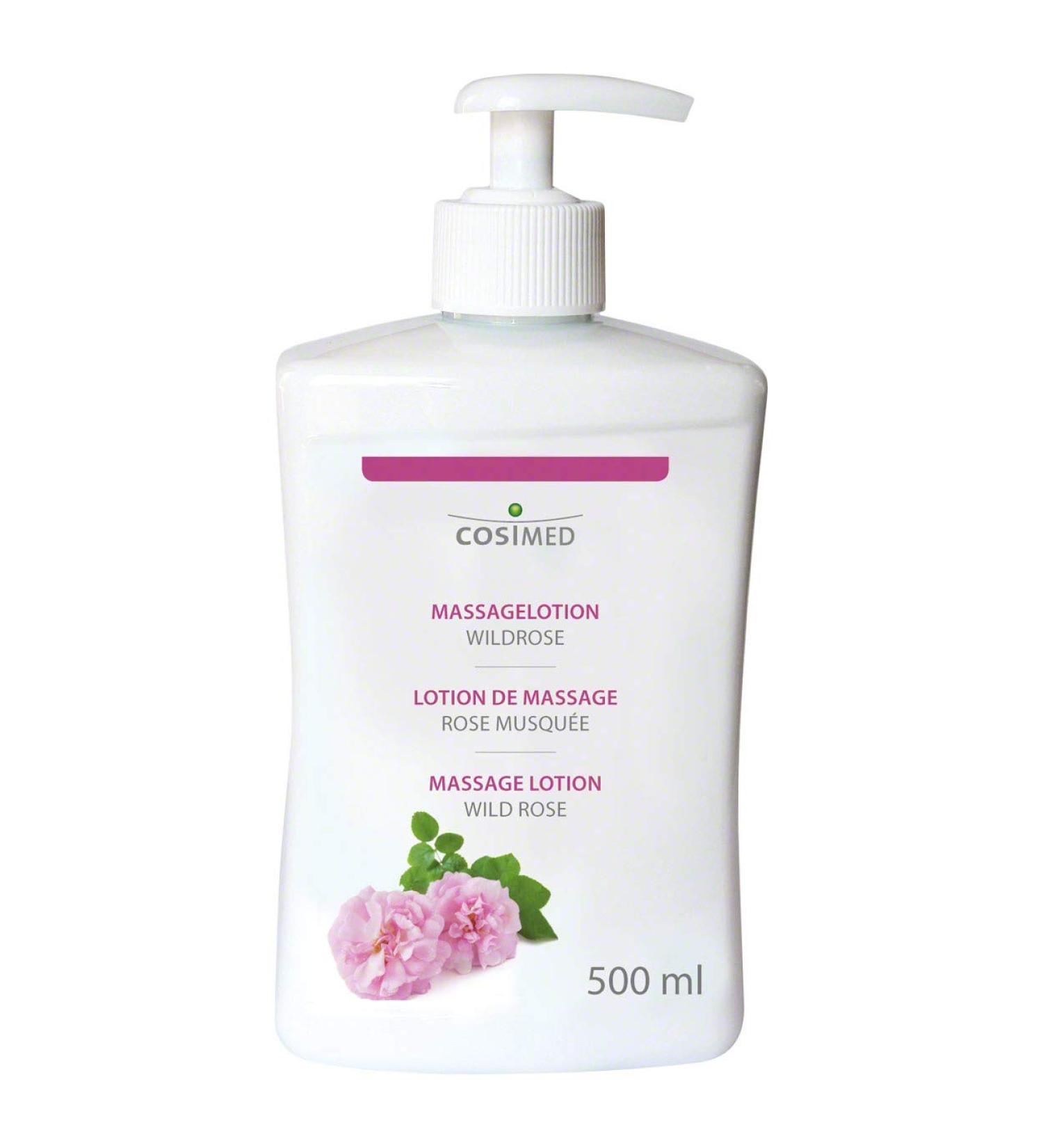CosiMed Massage Lotion Wild Rose 500ml - Premium Massage Lotion with Pressure Dispenser | International Shipping Available - Buy Online on GoSupps.com