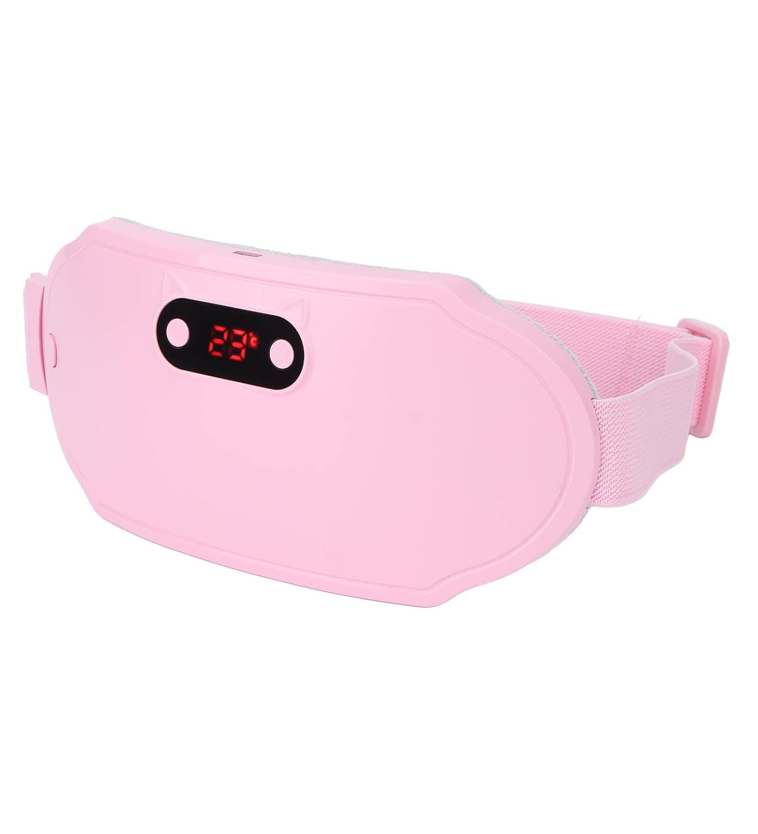 Menstrual Heating Pillows for Women - Portable Electric Heating Belt with 6-Speed Vibration & Fast Heating - Pink - Buy Online on GoSupps.com
