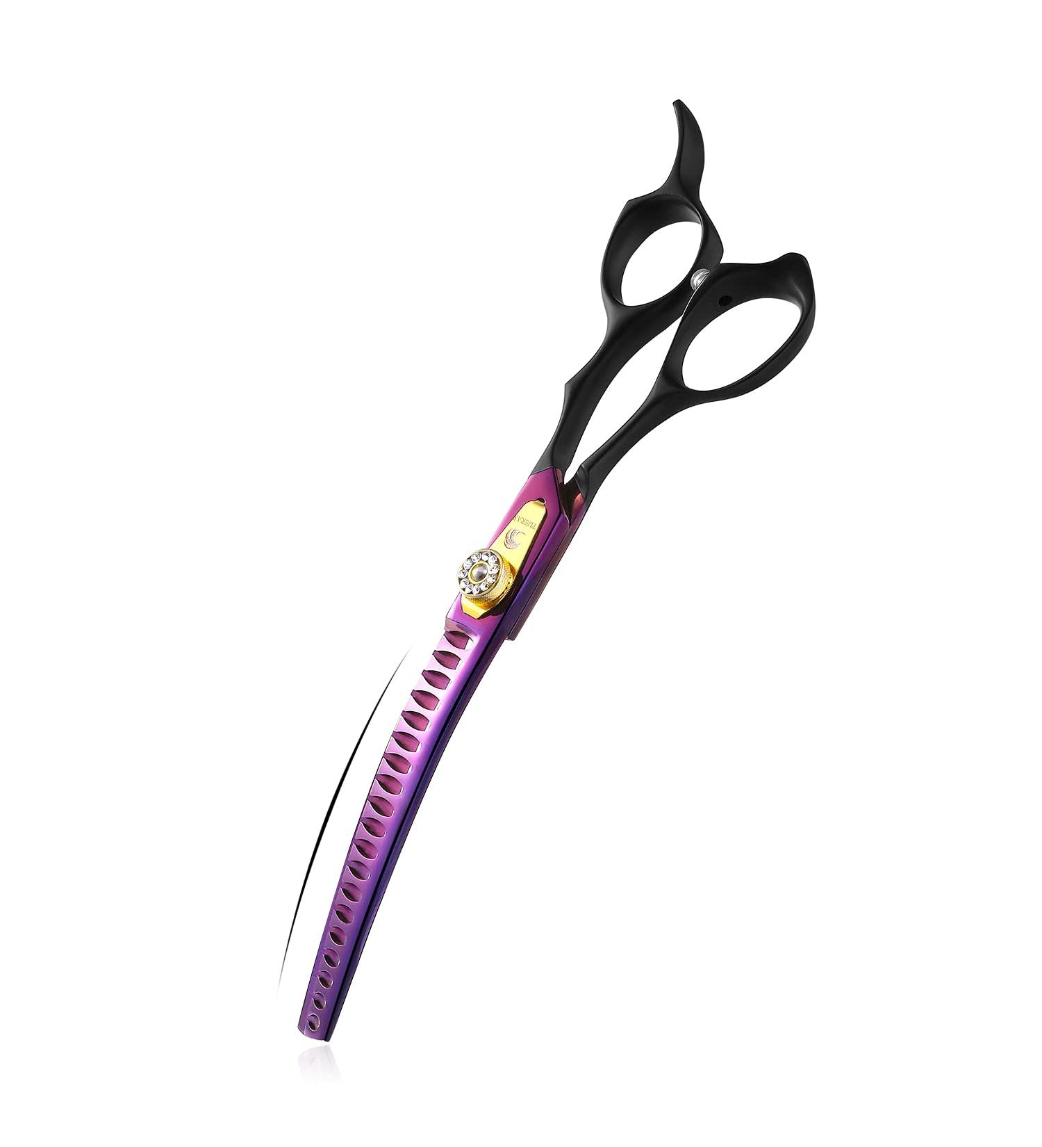 7-Inch Japanese Steel Dog Grooming Scissor Set - Curved Chunker & Thinning Shears for Professional Pet Hair Trimming - Buy Online on GoSupps.com