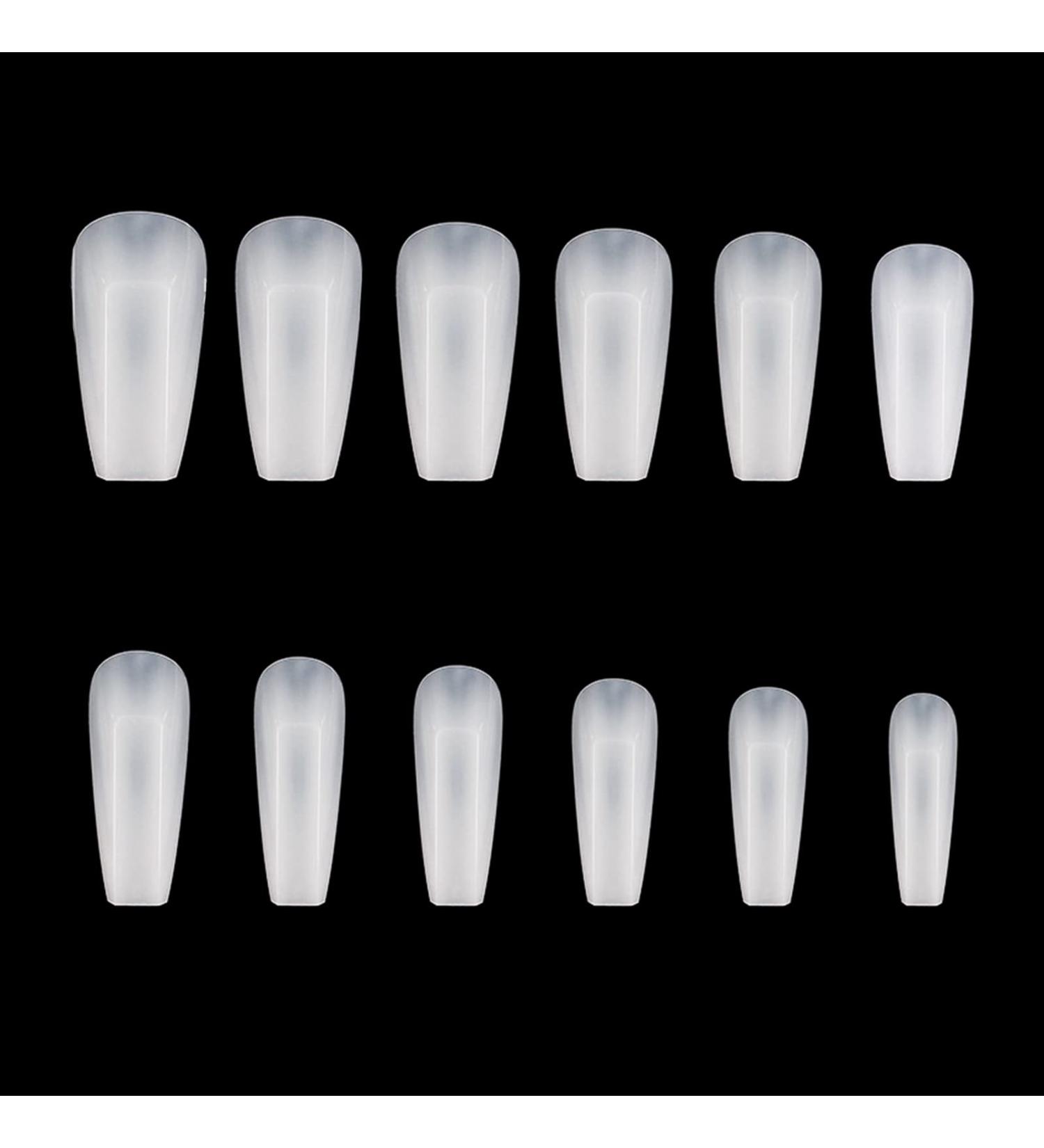 FEIlei Full Cover Nail Tips Extra-Long for Press On Nails Manicure Tools Salon-Home DIY White - Buy Online on GoSupps.com