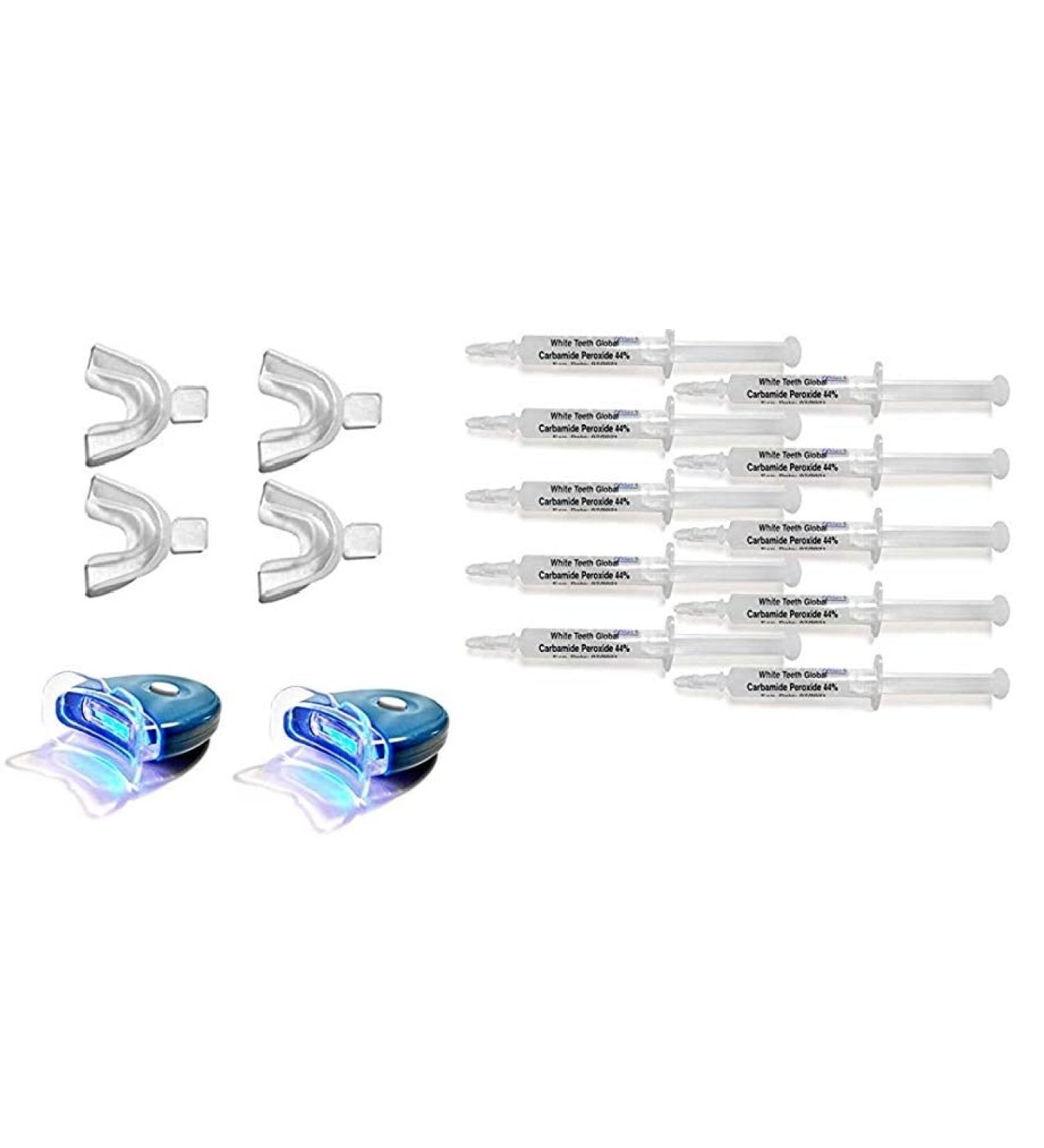 White Teeth Global 44% Carbamide Peroxide Teeth Whitening Kit with LED Light and Mouth Trays - Buy Online on GoSupps.com