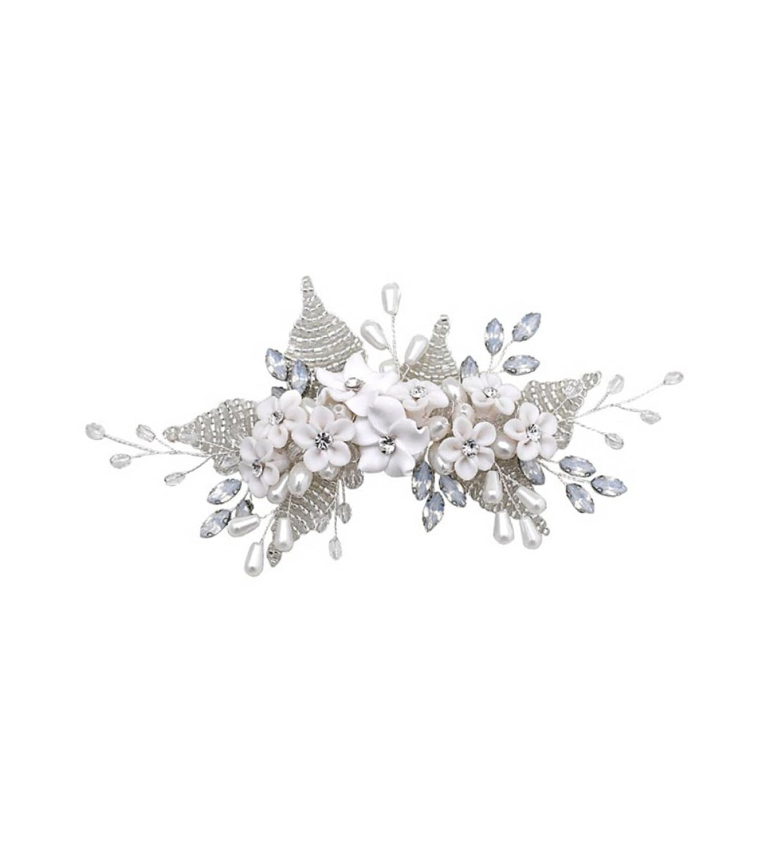 Ipetboom 1pc Bridal Headwear Metal Hair Clips for Women Hair Jewels for Women Flower Hair Comb Headdress Chinese Hair Pin White Decor Brides Hair Miss Hair Accessories Crystal Pearl Flowers - Buy Online on GoSupps.com