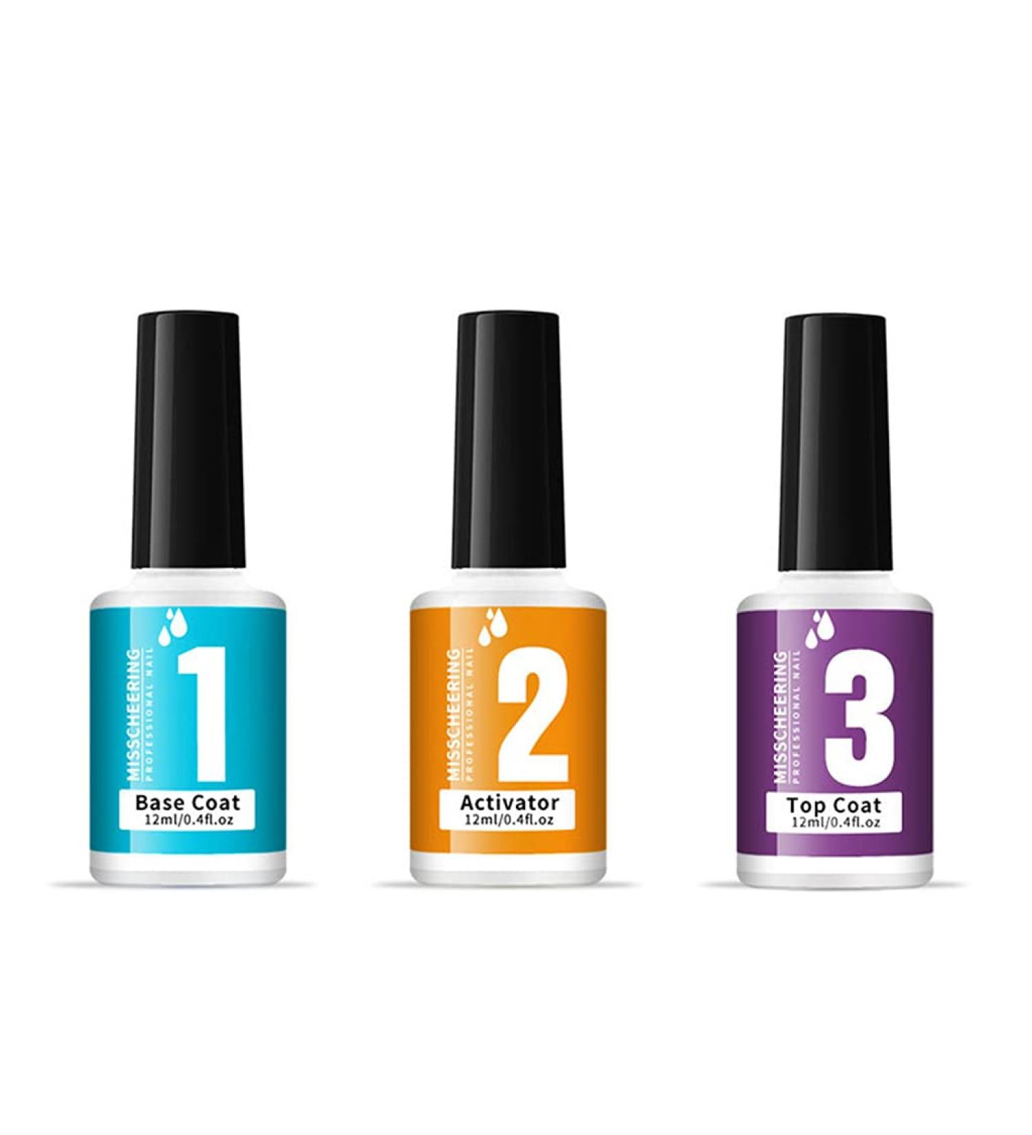 Dipping Nail Powders Set Series Dip Nail Art Glitter Powder Natural Dry Dip Polish Base And Top Coat  - Buy Online on GoSupps.com