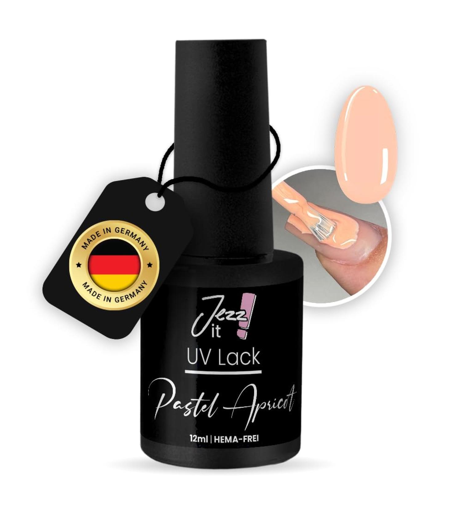 Buy Jezz it! Premium UV Nail Polish Pastel Apricot - Allergy-Friendly Long-lasting Gel - UV & LED Compatible - Made in Germany - Buy Online on GoSupps.com