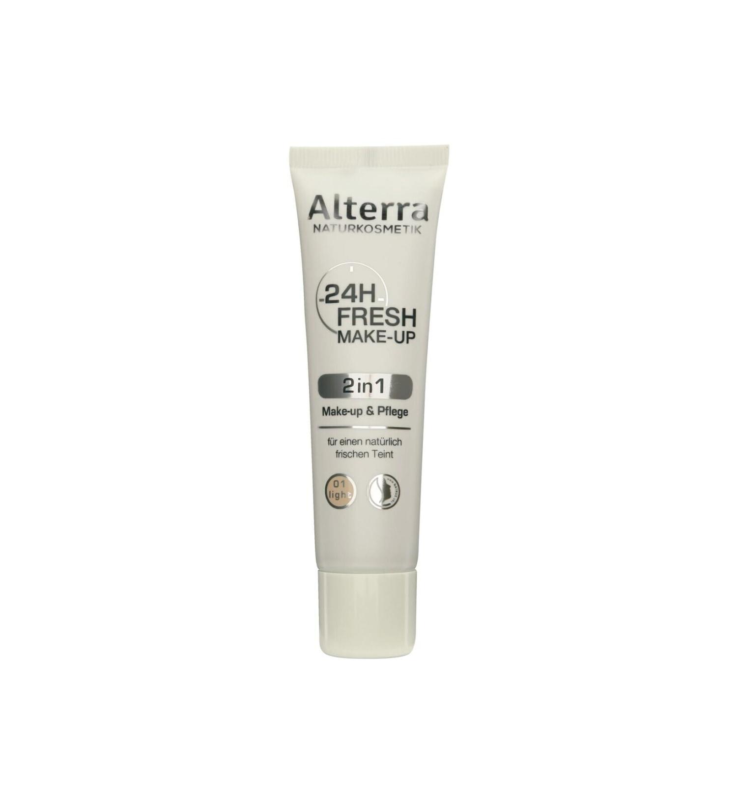 Alterra 24h Fresh Makeup 30 ml Color 01: Light, 2 in 1 Makeup & Maintenance, for a Naturally Fresh Complexion, Natural Cosmetics, Vegan