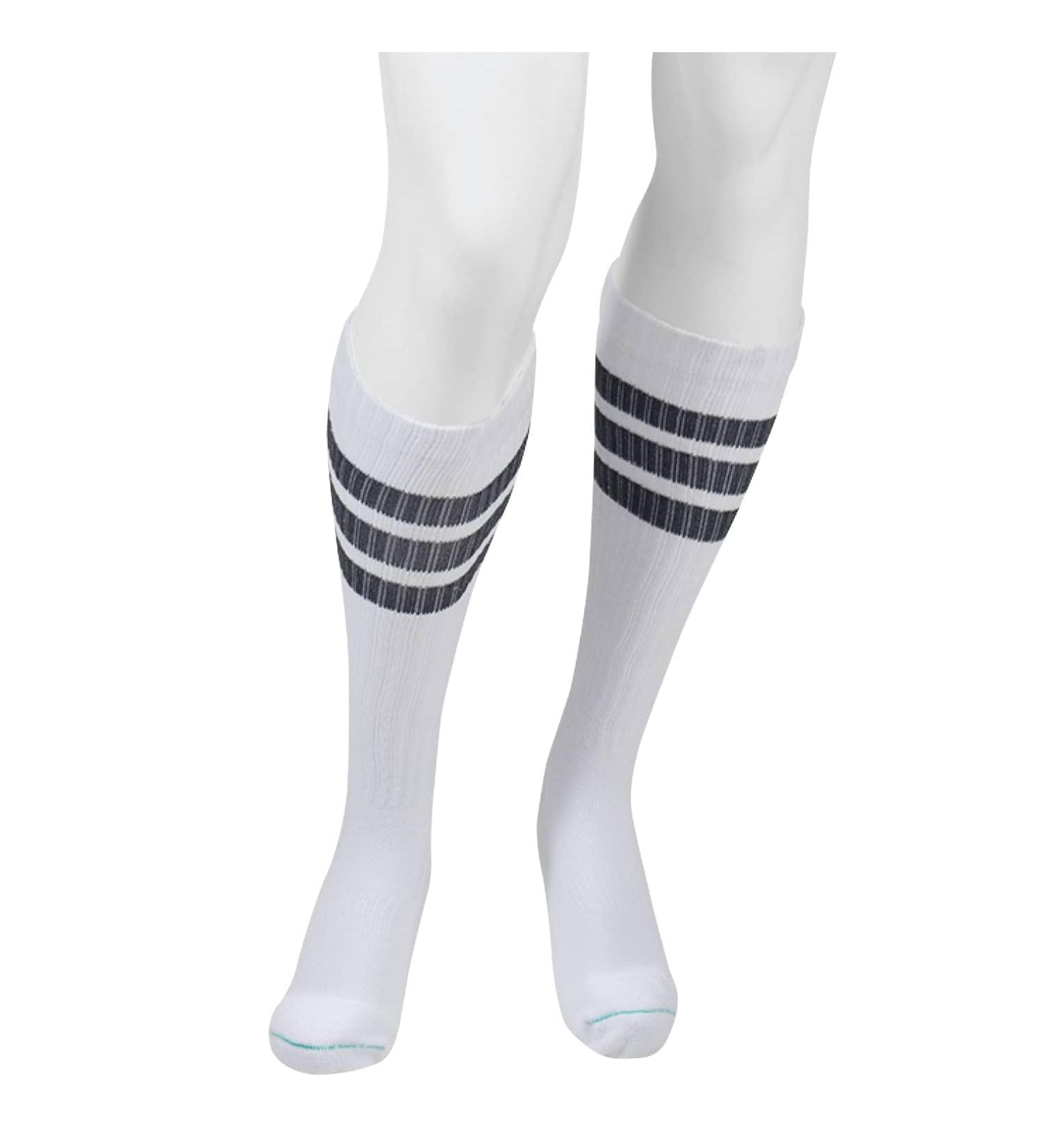Juzo 20-30 mmHg Power Comfort Knee High Compression Socks - Retro White Medium | International Shipping Available - Buy Online on GoSupps.com