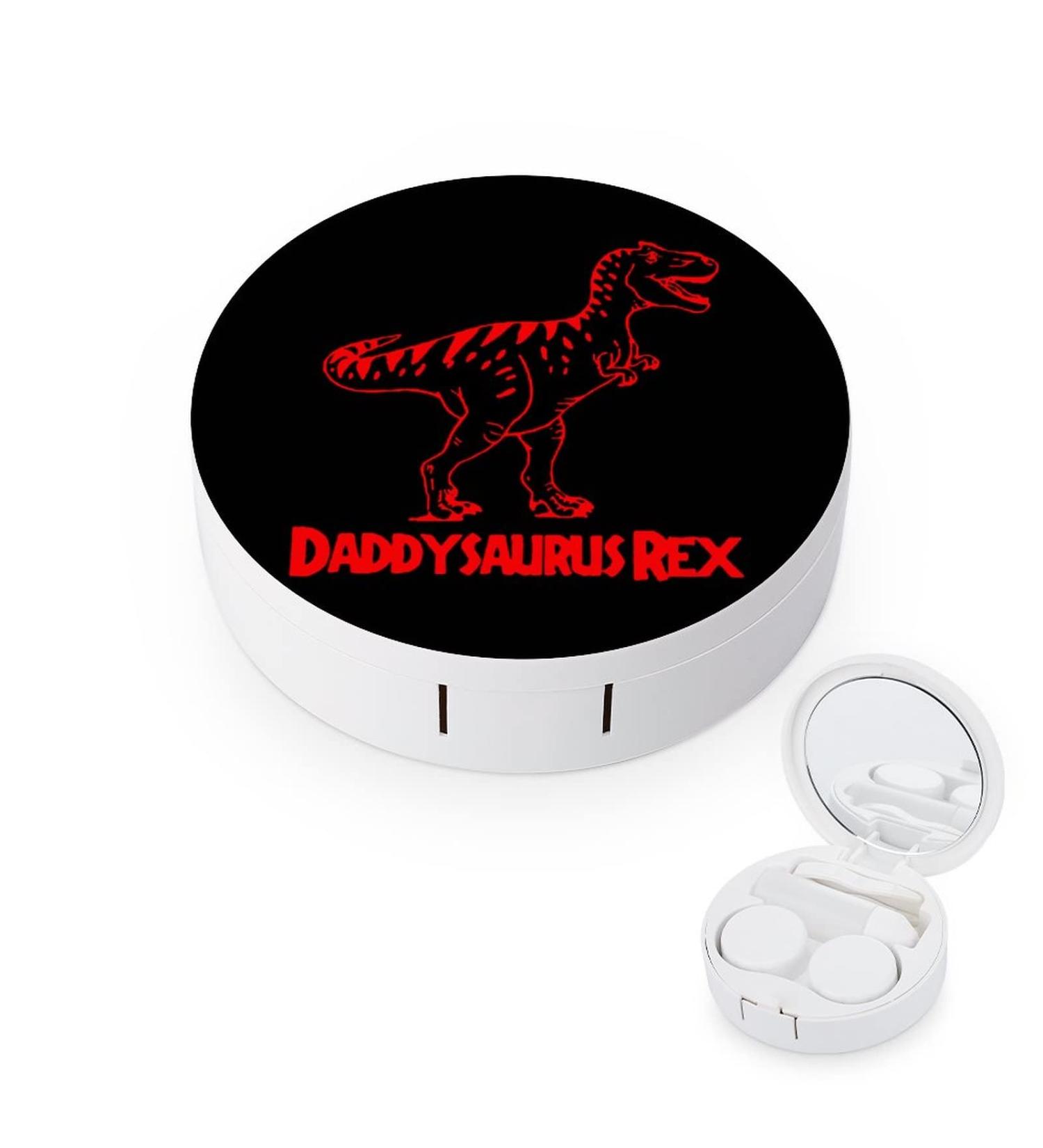 Daddysaurus Rex Round Case For Contact Lens Kit Storage Box with Mirror Printed - Buy Online on GoSupps.com