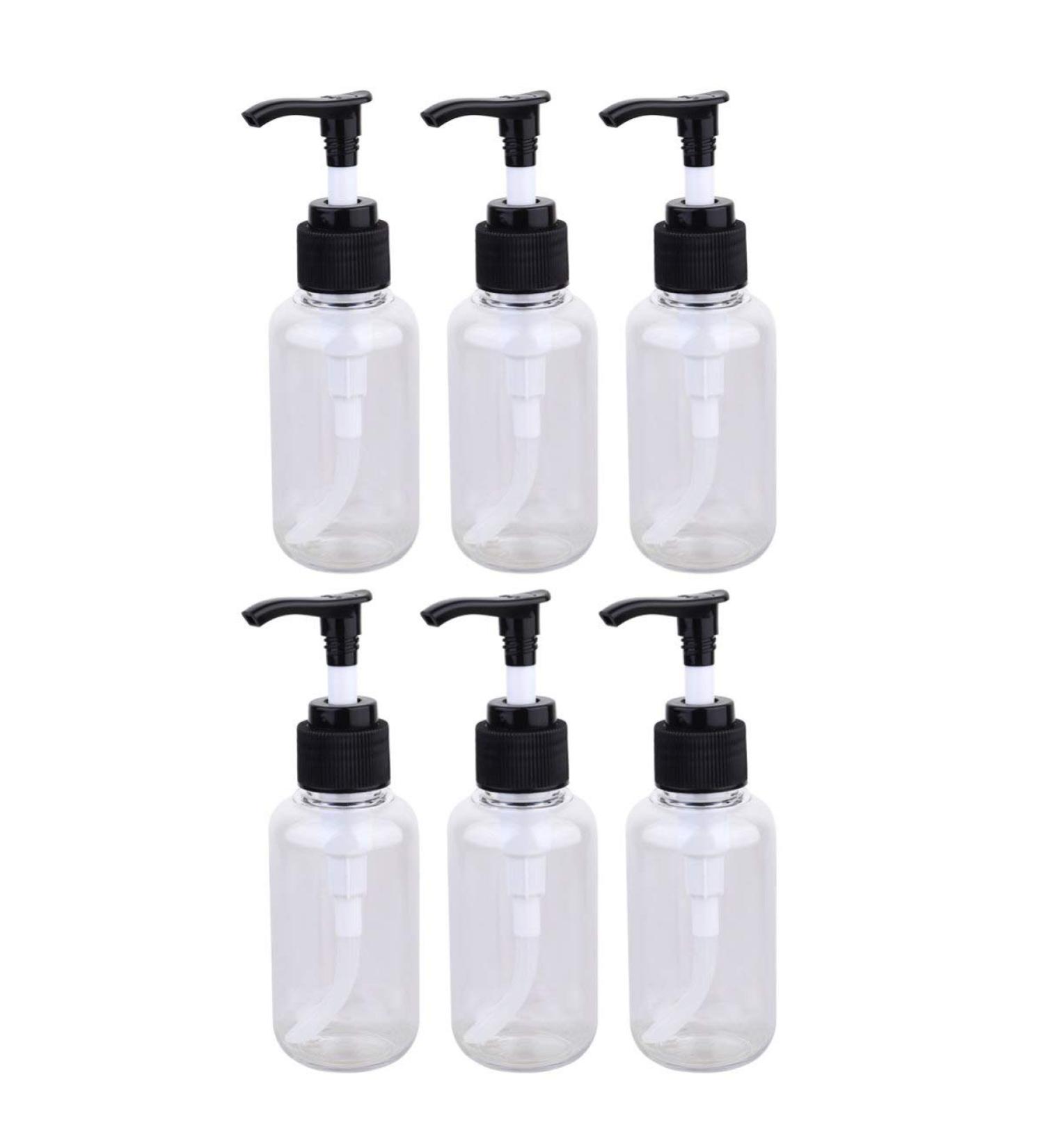 Lurrose 6Pcs 100ml Empty Plastic Pump Bottles Practical Pump Bottle Refillable Containers for Emulsion Shampoo or Body Wash (Transparent) - Buy Online on GoSupps.com