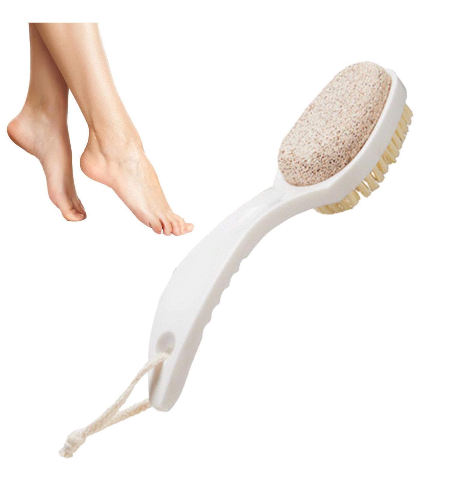 Pumice Stone and Brush - 2 in 1 Multifunctional Foot Brush - Foot Brush Gentle Comfortable Bathroom Accessories Pumice Stone for Feet White - Buy Online on GoSupps.com