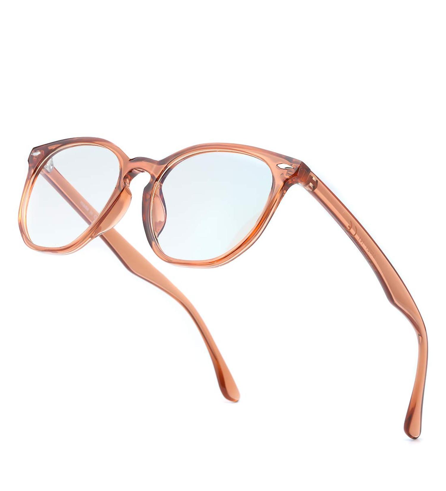 Kimorn Blue Light Filter Glasses for Men & Women | Retro Anti-Tiredness Gaming & Computer Glasses | K0787 Transparent Brown Frames - Buy Online on GoSupps.com