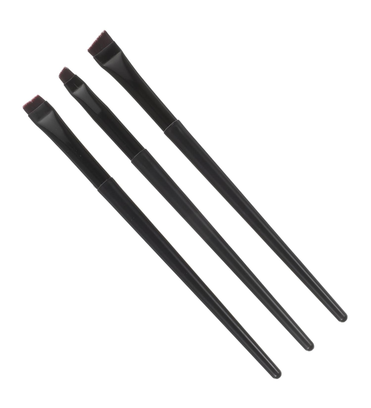 Outanaya 3pcs Eyeliner Brush Eyebrow Brush Makeup Eyeliner Brush Cosmetic Brush Female Black Aluminum Tube - Buy Online on GoSupps.com