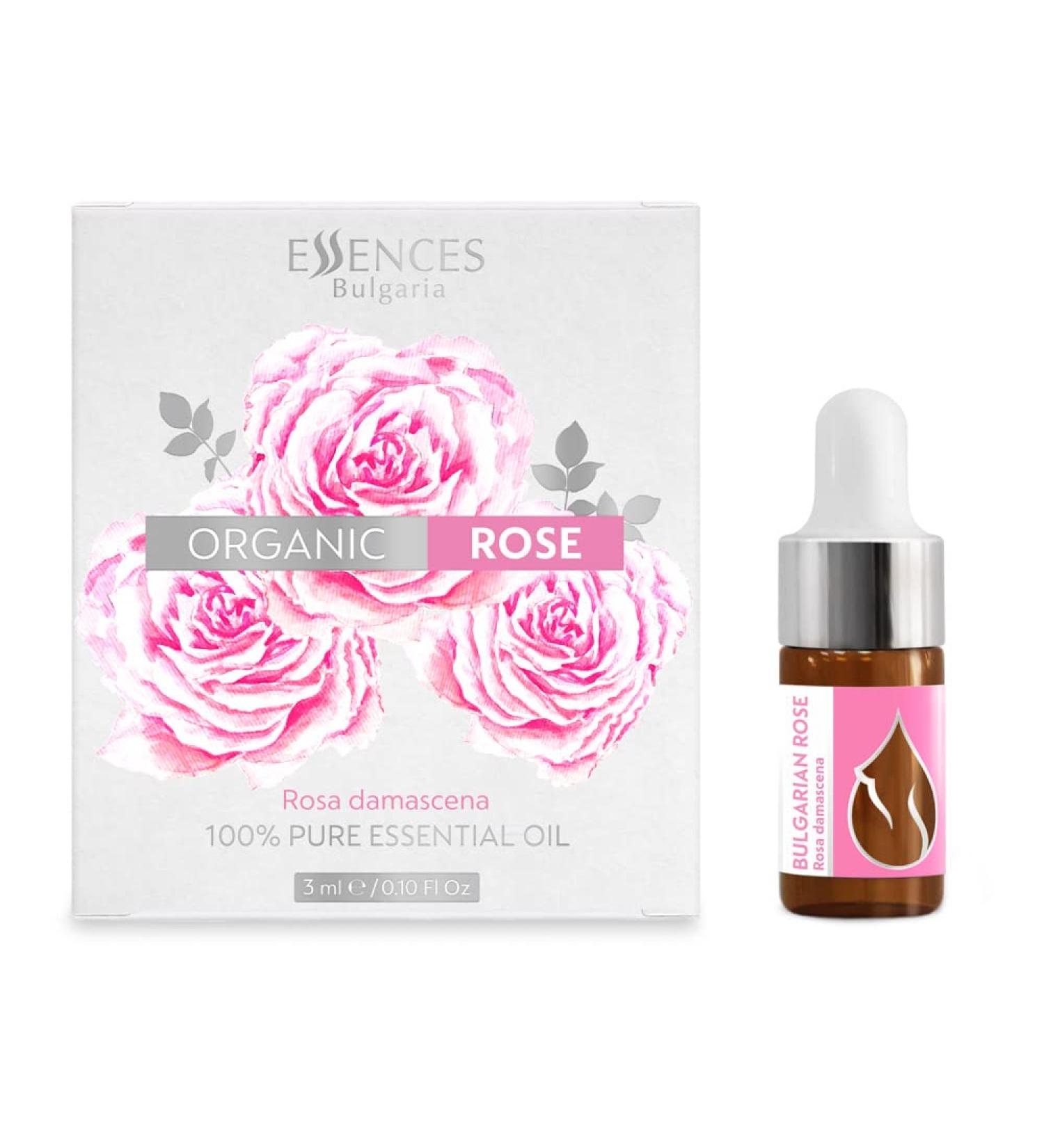 Essences Bulgaria Bio Real Bulgarian Rose Oil 3ml | 100% Natural & Vegan | Undiluted Rosa Damascena | Bio-Certified | Top Quality Family Business - Buy Online on GoSupps.com