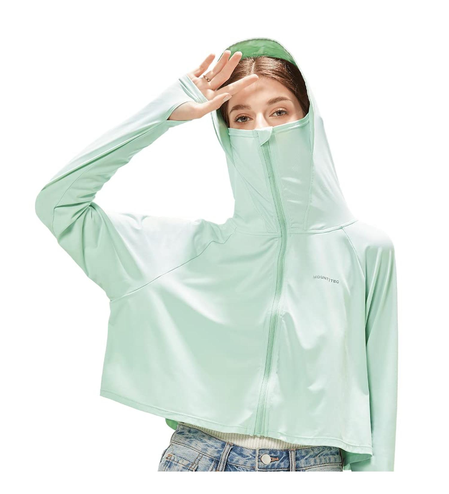 Mount Tec Women's UPF 50+ Cooling UV Protection Hooded Sun Jacket - Green (Plus Size) - Buy Online on GoSupps.com