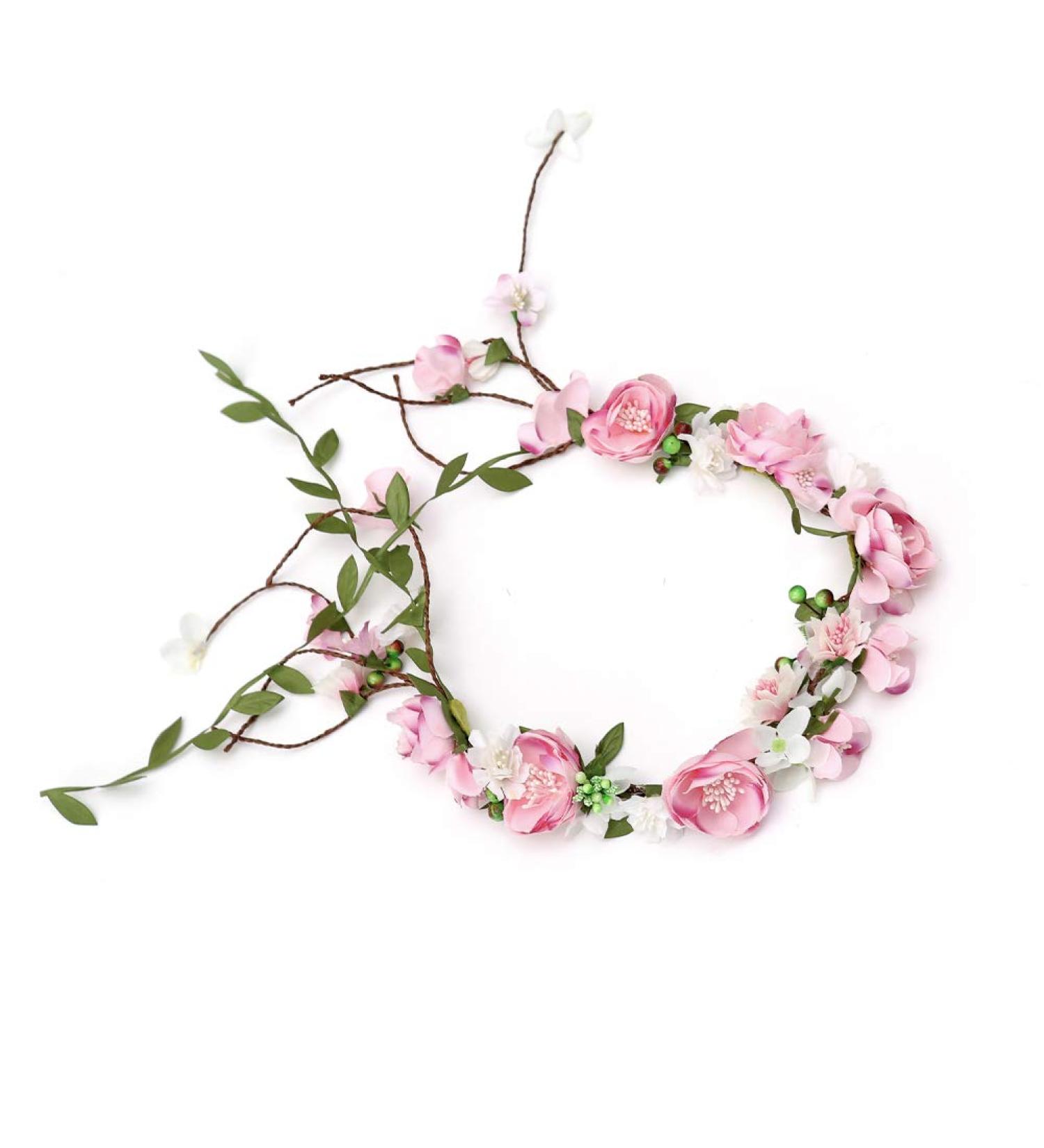 Winslet Flower Crown Headband - Adjustable Pink Hair Accessory for Women & Girls | International Shipping - Buy Online on GoSupps.com