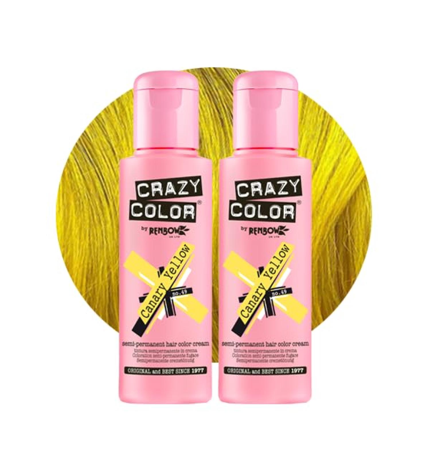 Crazy Color Vibrant Canary Yellow Semi-Permanent Hair Dye - 200ml - Buy Online on GoSupps.com