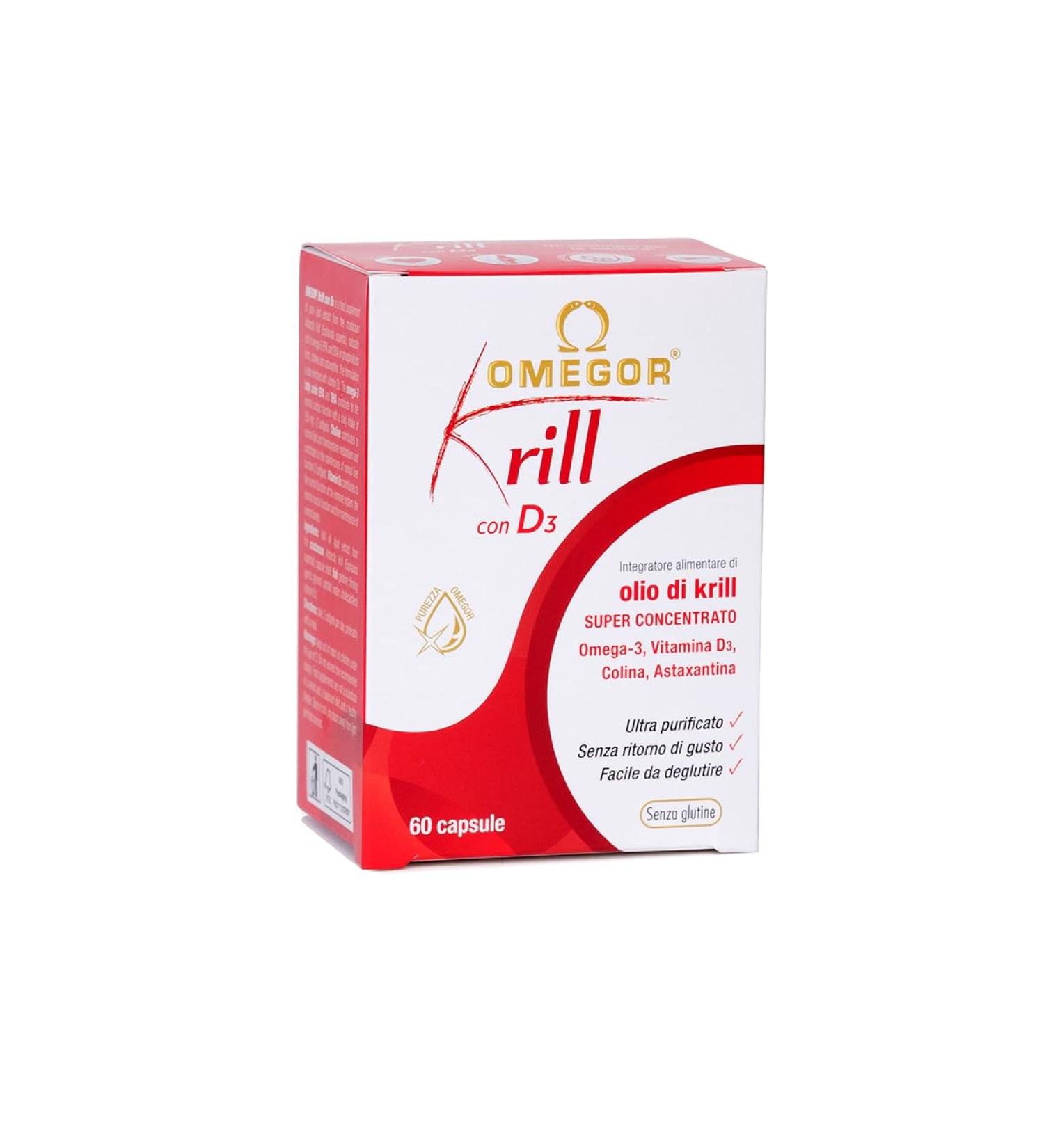 Omegor Krill D3 Dietary Supplement with Krill Oil - Super Concentrated Omega 3 Formula - Vitamin D3 & Vitamin E - For Teeth a - Buy Online on GoSupps.com