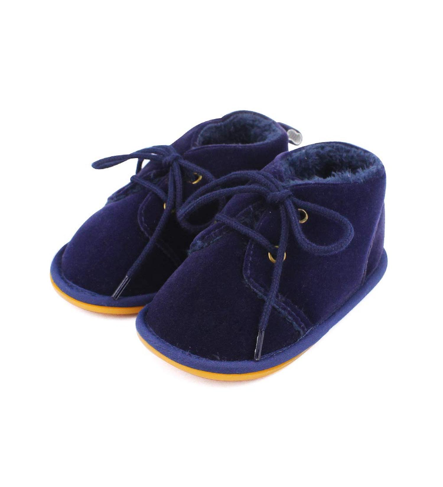 LACOFIA Baby Winter Anti-Slip Lace Up Booties 12-18 Months - Navy Blue - Buy Online on GoSupps.com