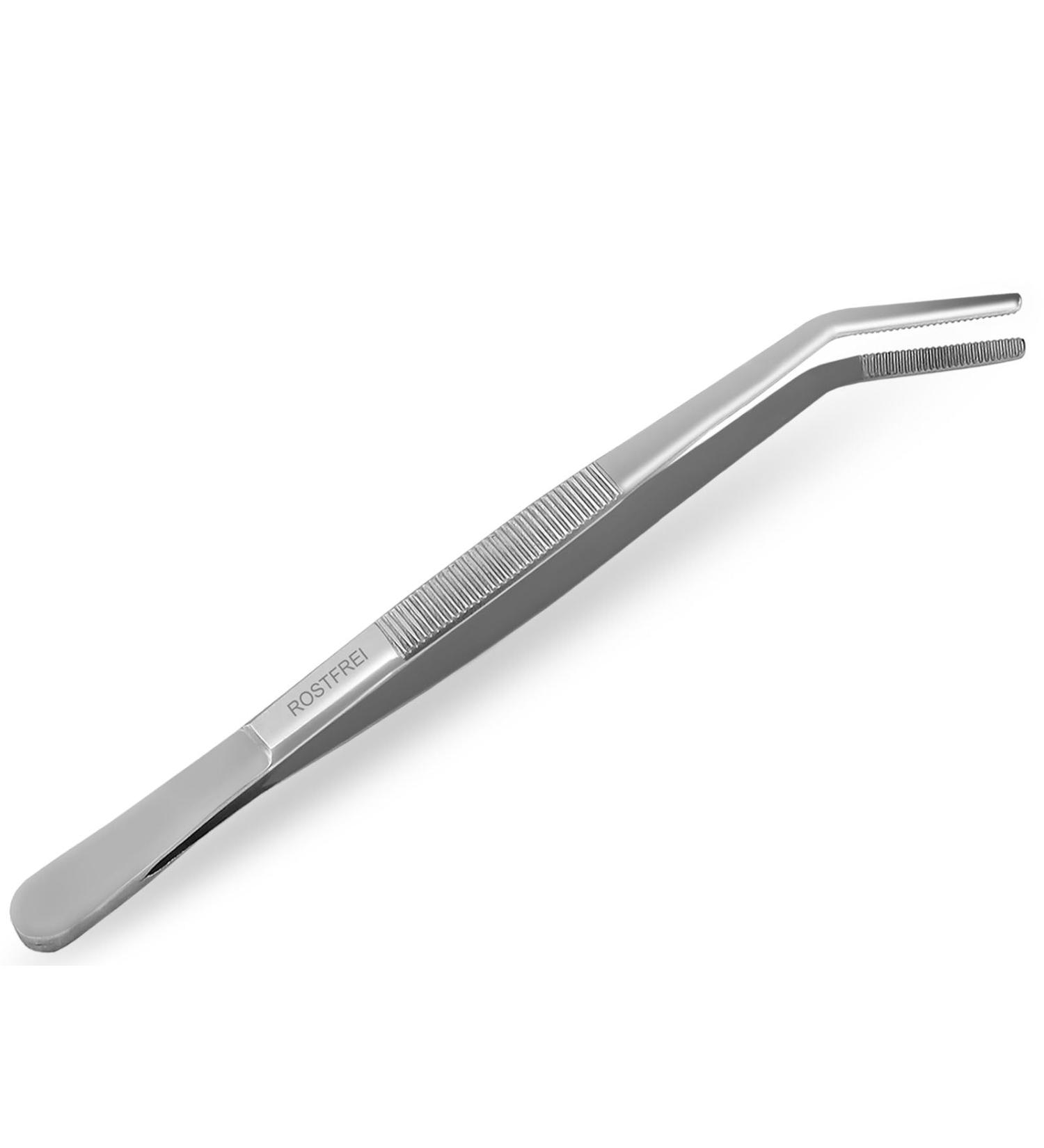 Curved Stainless Steel Tweezers 18cm with Internal Teeth - Perfect for Precision & International Shipping! - Buy Online on GoSupps.com