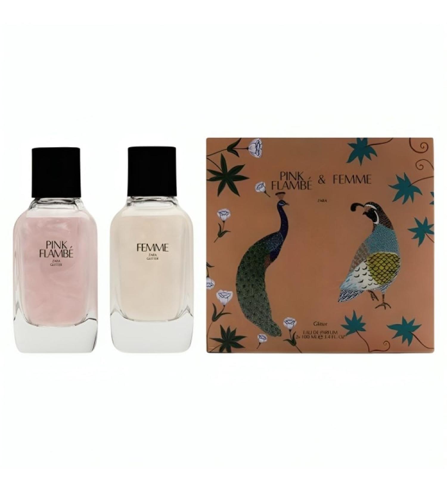 Zara Pink Flamb + Femme Glitter Perfume for Women Fragrance Set EDP Eau De Parfum 2x 100 ML (3.4 FL. OZ) - Buy Online on GoSupps.com