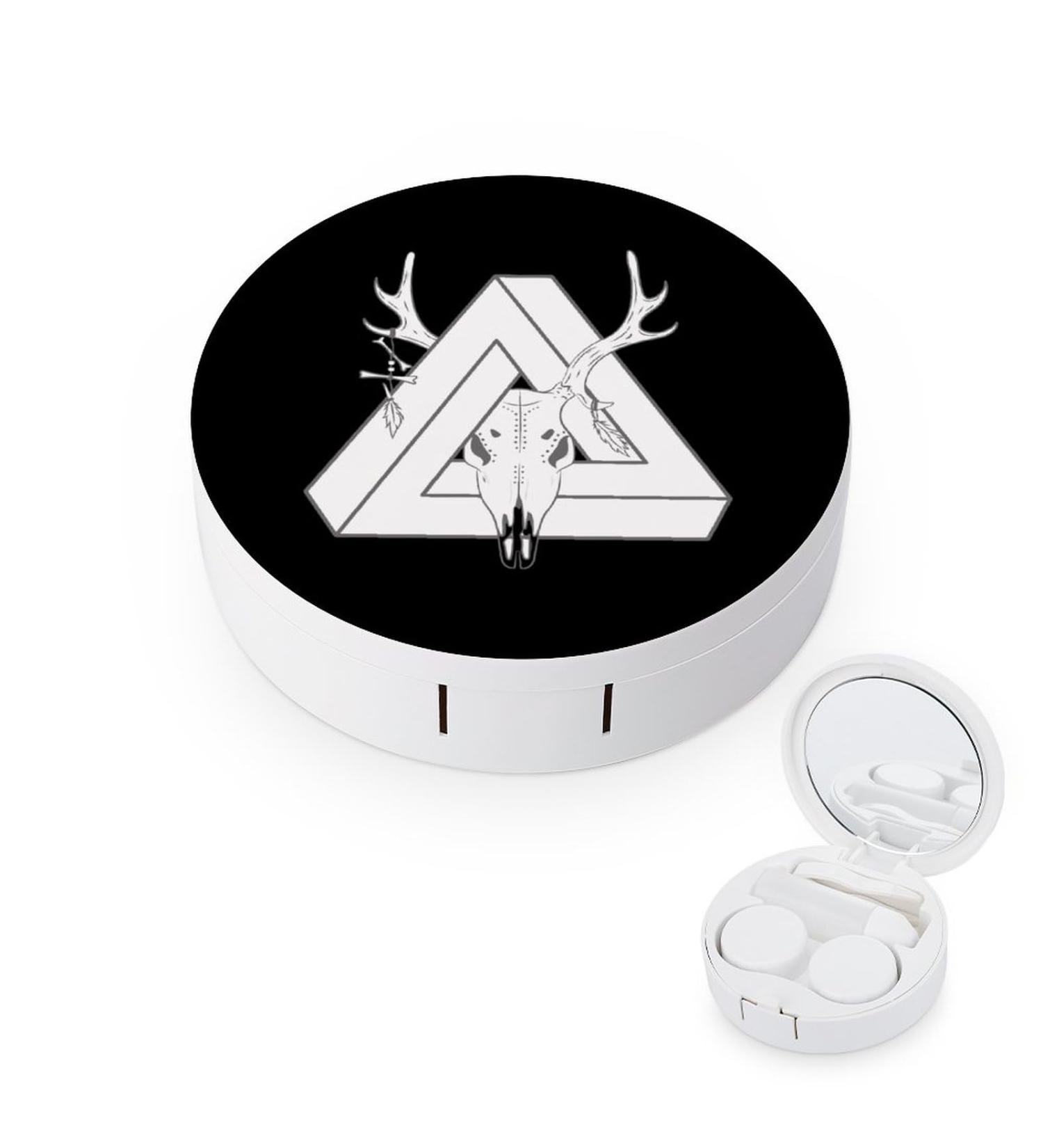 Buy White 3D Triangular Deer Head Contact Lens Case - Portable Travel Lens Box with Mirror for International Shipping - Buy Online on GoSupps.com