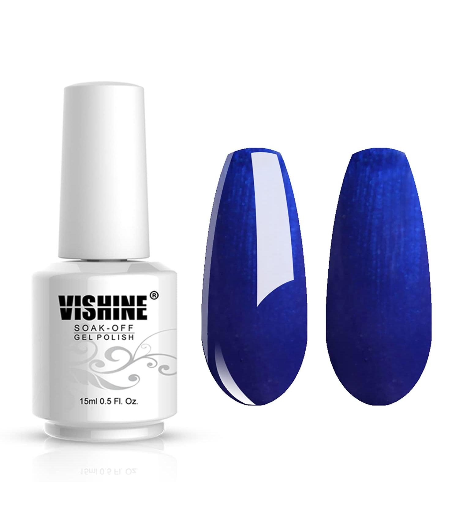 Vishine Nail Salon UV LED Gel Polish Manicure Polish Soak Off Gel Polish Nail Art Medium Blue(763) #763 - Buy Online on GoSupps.com