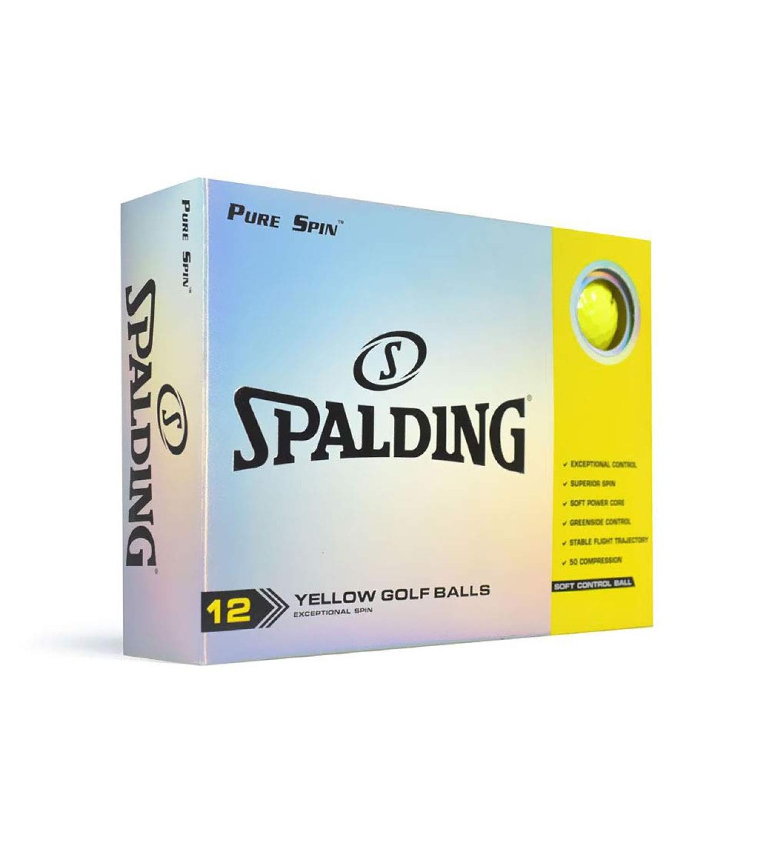 Spalding Pure Spin 12 Ball Pack - Yellow