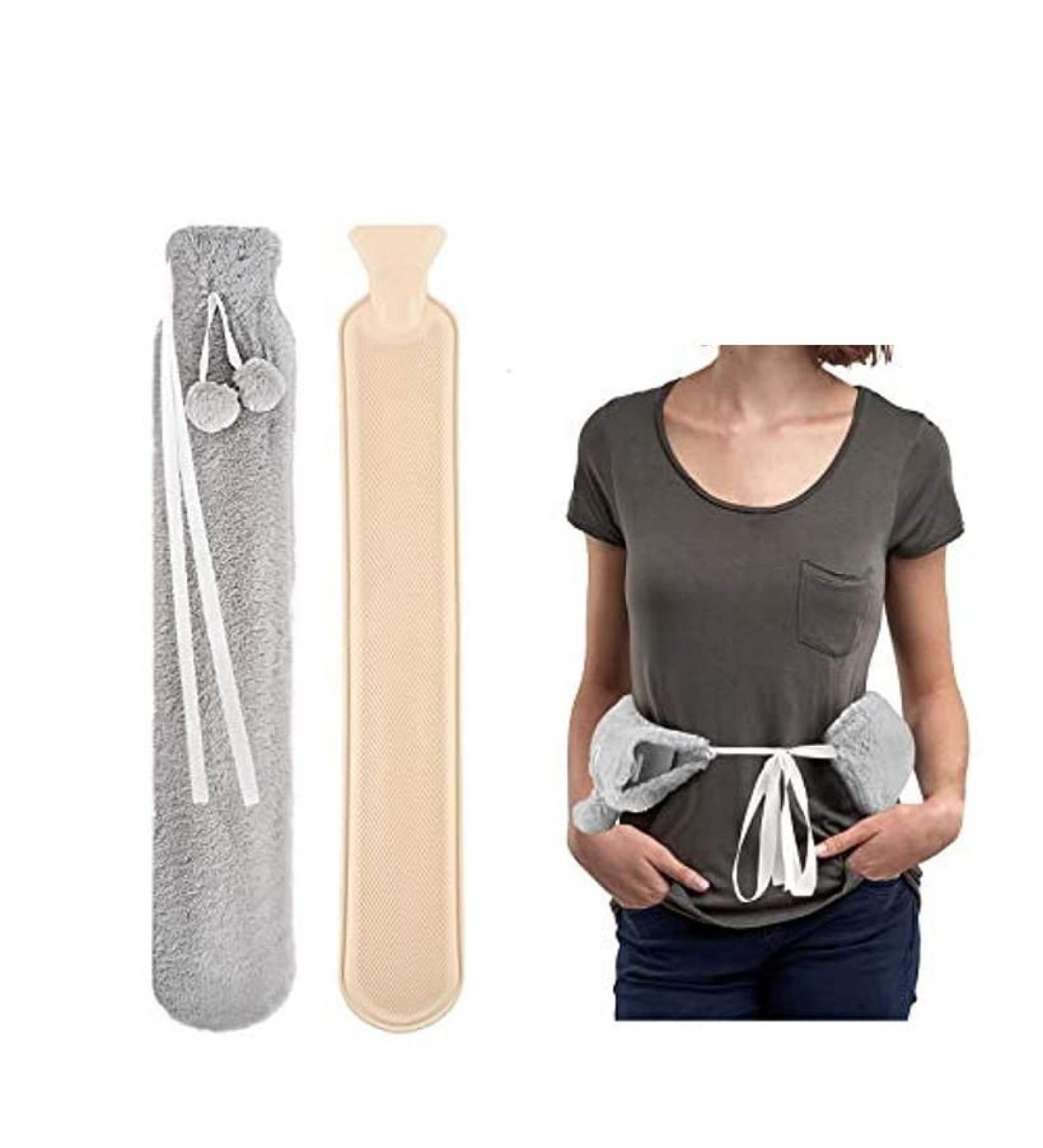 Buy 2L Gray Hot Water Bottle with Soft Fleece Cover - Long & Cozy | Safe & Tested for Comfort - Buy Online on GoSupps.com