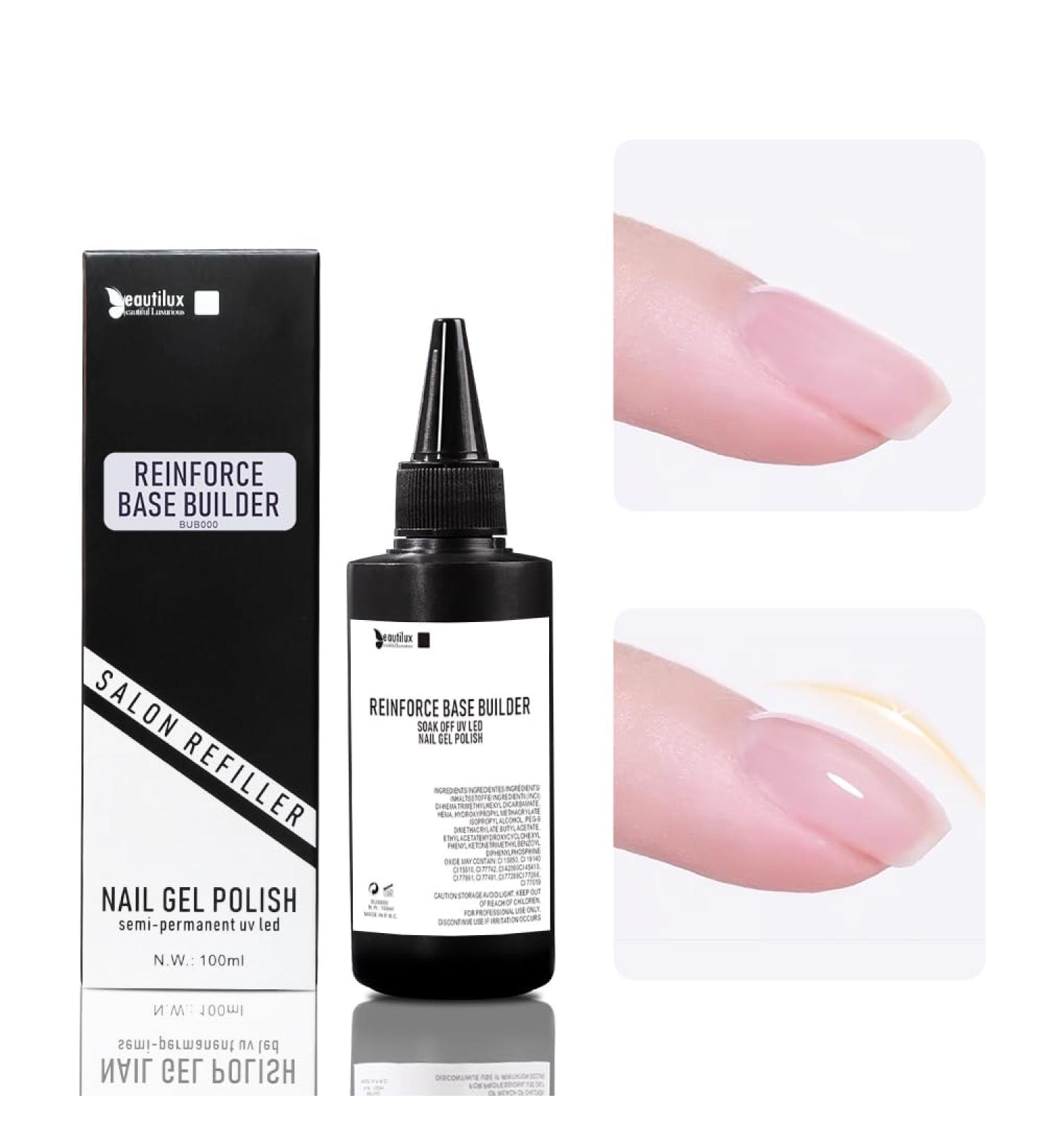 Beautilux 5-in-1 Builder Base Gel - 100ml Transparent Nail Gel for Extensions & Base Coat - Buy Online on GoSupps.com
