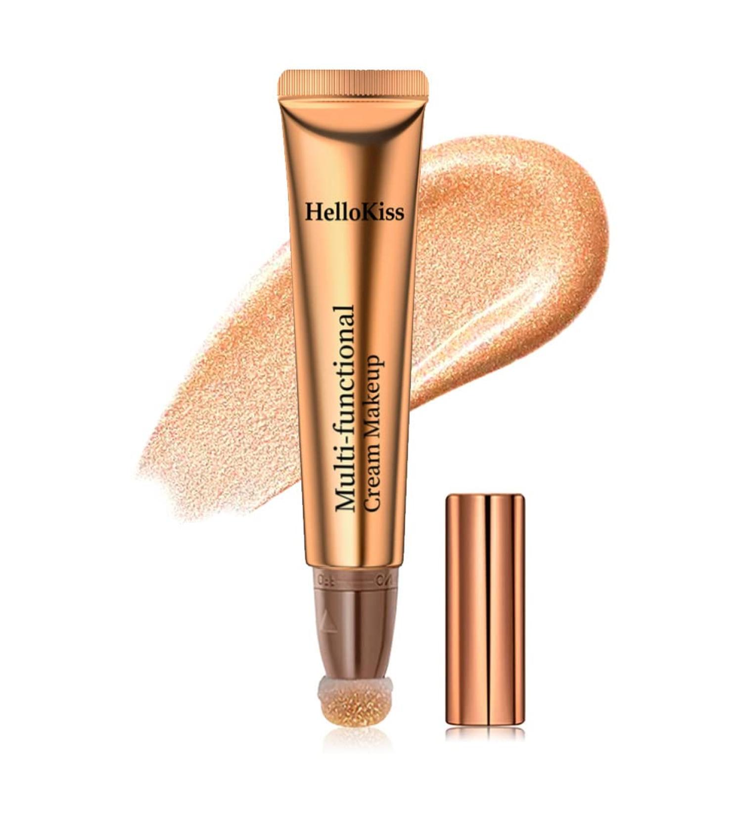 Golden Liquid Highlighter Wand - Waterproof Face and Eye Makeup Stick with Cushion Applicator - Buy Online on GoSupps.com