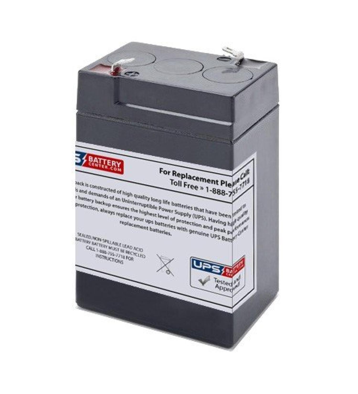 Eastar EA650 6V 5Ah Sealed Lead Acid Replacement Battery with F1 Terminals