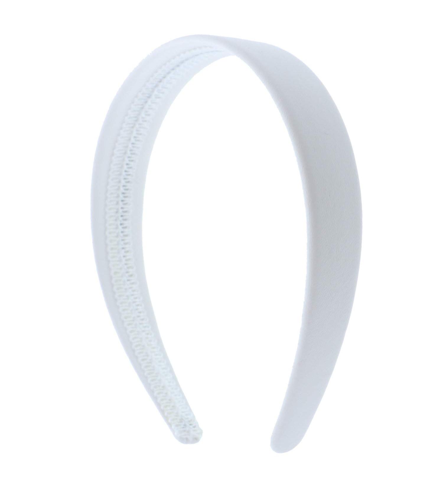 Motique Accessories White 1 Inch Wide Leather Headband for Women and Girls - Buy Online on GoSupps.com