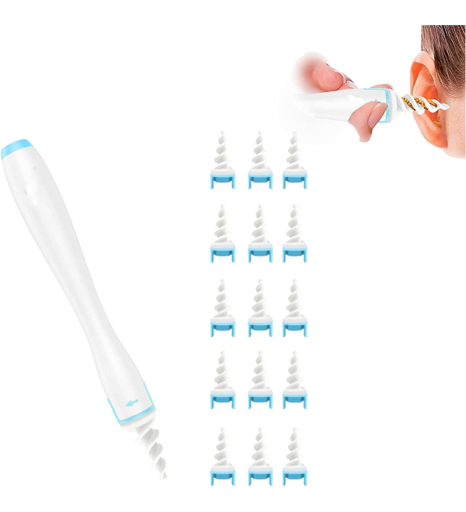Q-Grips Earwax Remover Kit - 16 Replacement Heads - Silicone Spiral Tool for Safe Ear Cleaning - Blue - Buy Online on GoSupps.com